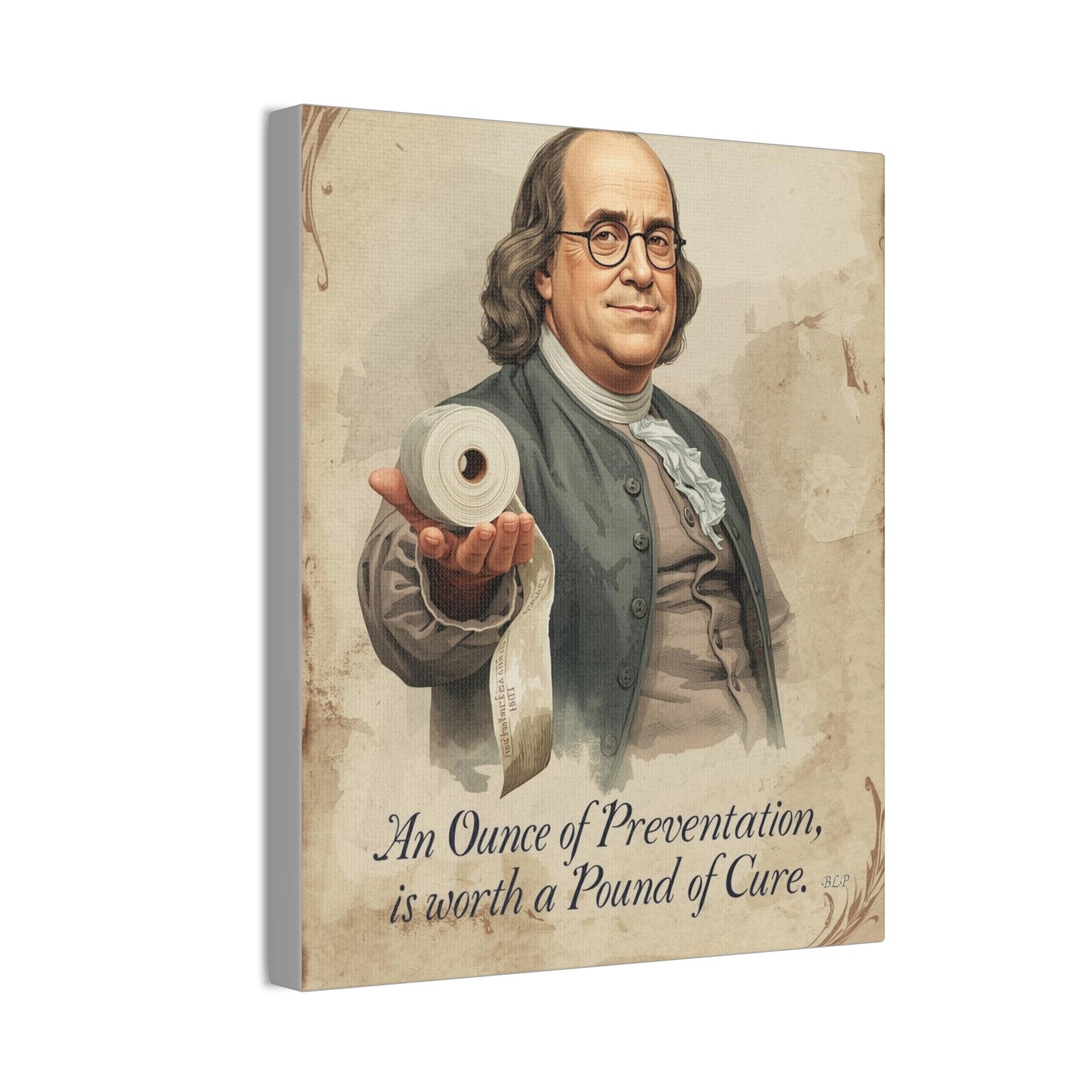 Franklin - Canvas Stretched, 0.75" - 2026 Wall Art - Bathroom Humor
