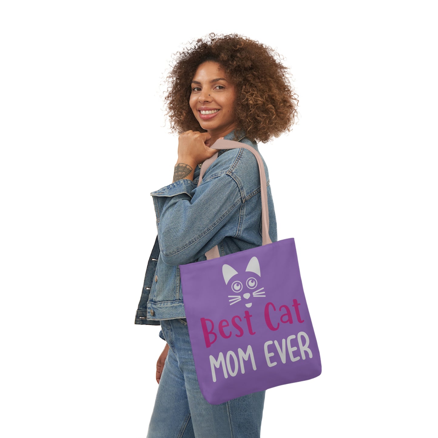 Best Cat Mom Ever - Canvas Tote Bag, 5-Color Straps - Mother's Day