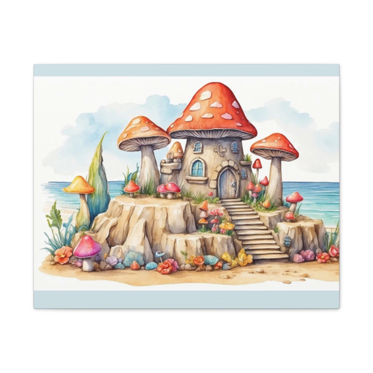 Mushroom House - Canvas Stretched, 0.75"