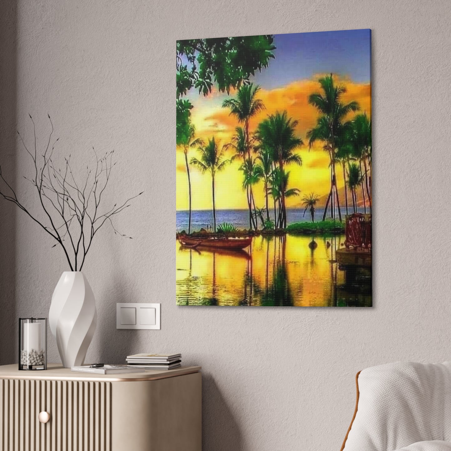 Island Lagoon - Canvas Stretched, 0.75"