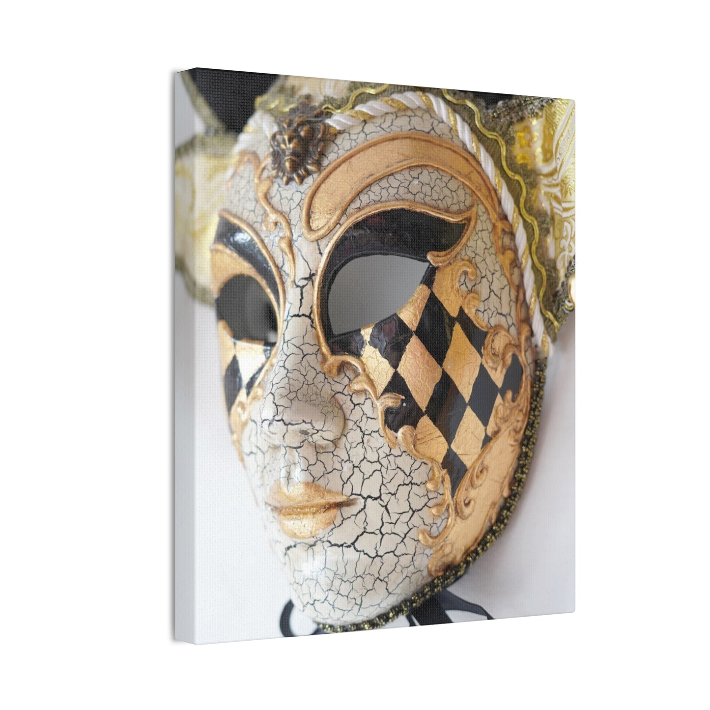 Gold and Silver Mask - Canvas Stretched, 0.75"