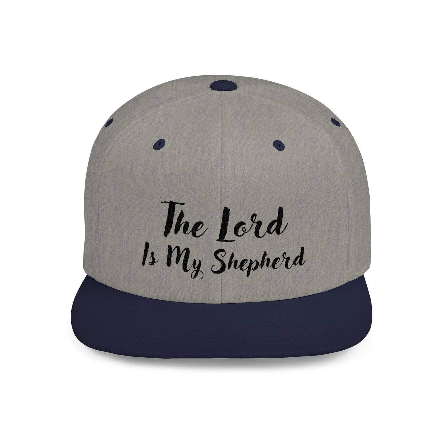 The Lord is My Shepherd - Black - Embroidered - Flat Bill Snapback - Base Ball Cap - Easter - Mother's Day - Father's Day