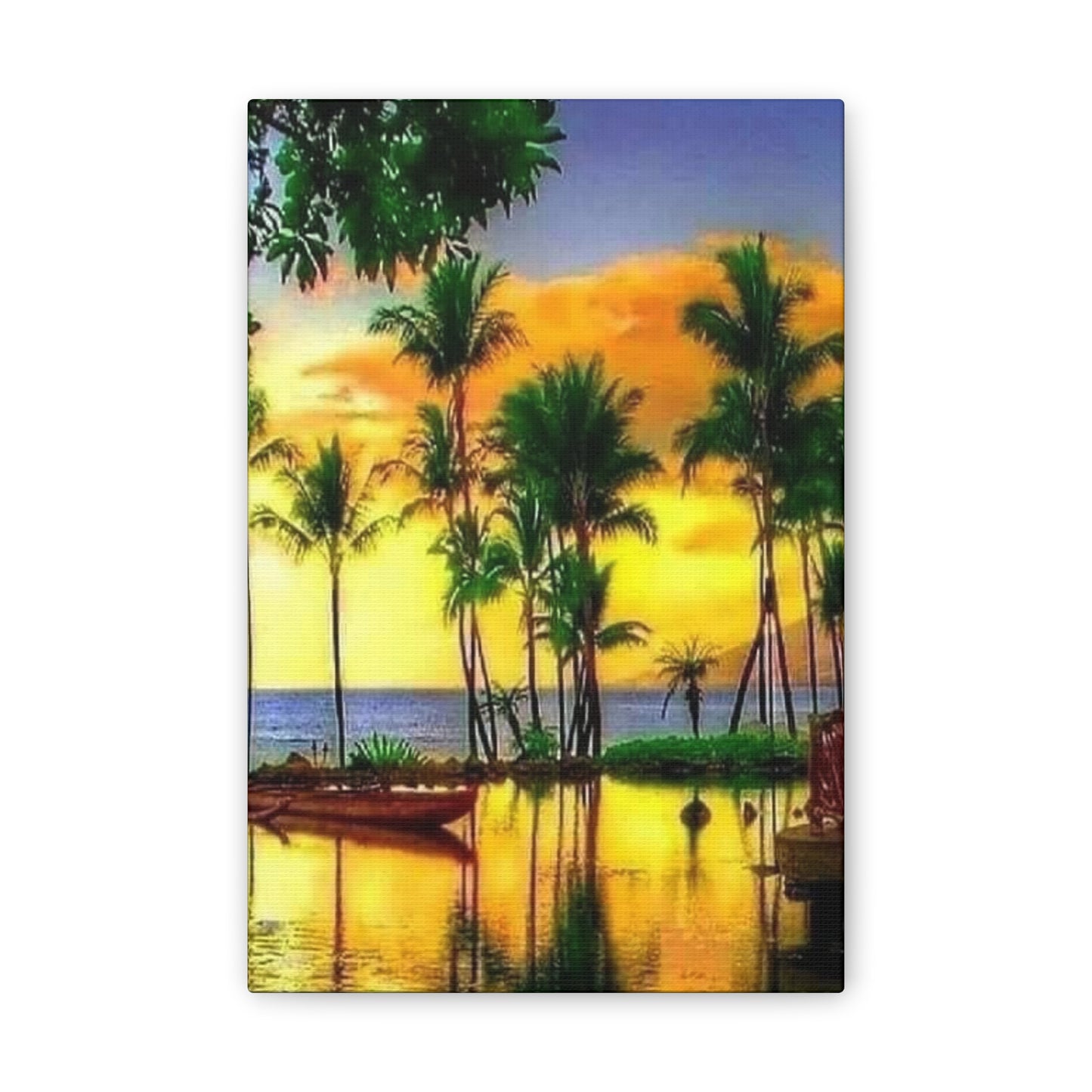 Island Lagoon - Canvas Stretched, 0.75"