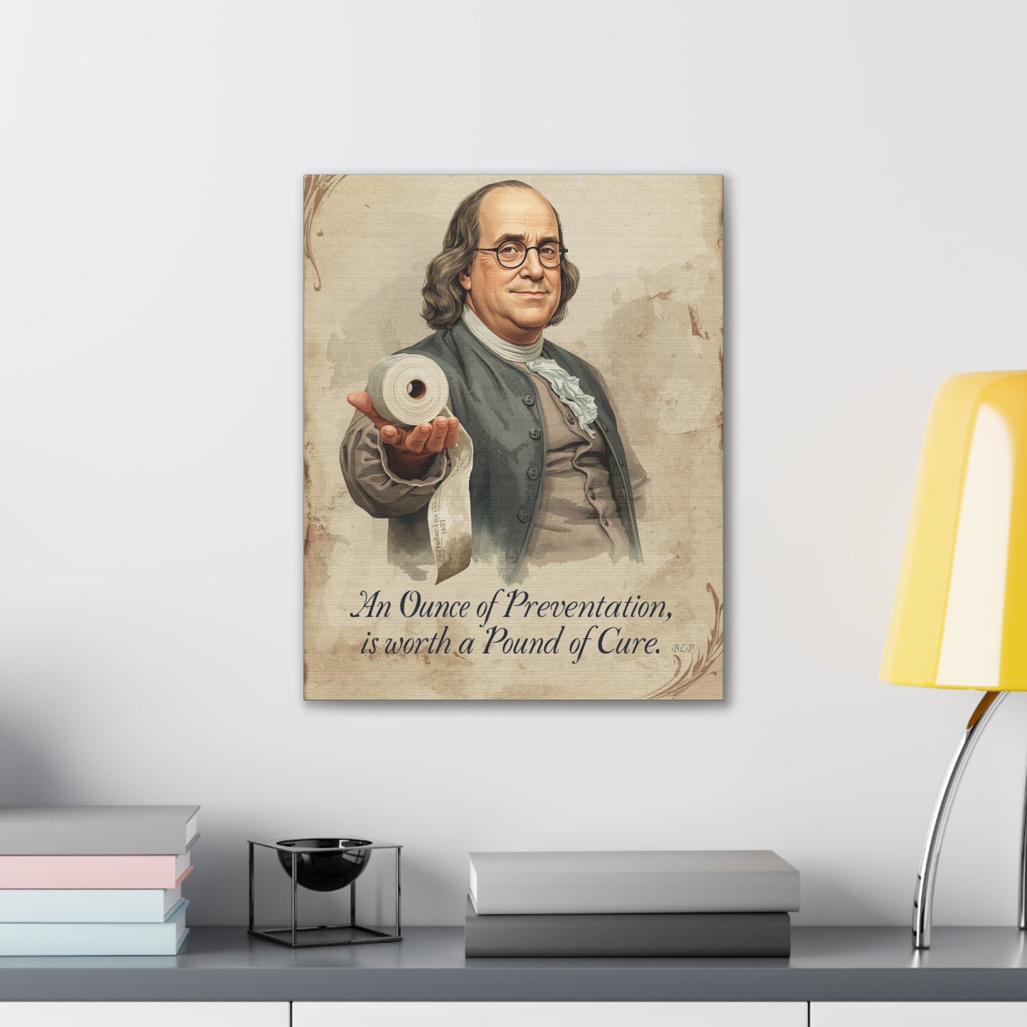 Franklin - Canvas Stretched, 0.75" - 2026 Wall Art - Bathroom Humor