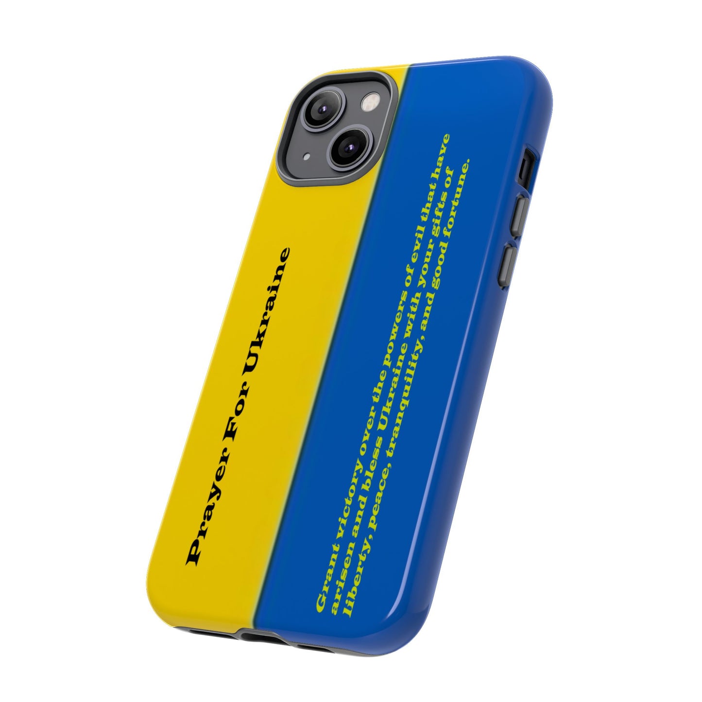 Flag of Ukraine with Prayer - Flag Phone Cases