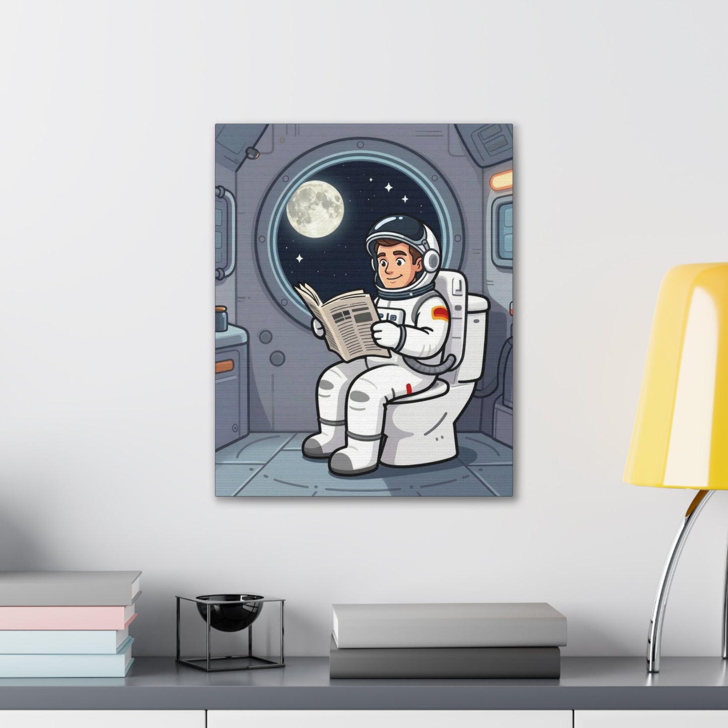 Space Library - Canvas Stretched, 0.75" - Wall Art 2026 - Bathroom Humor