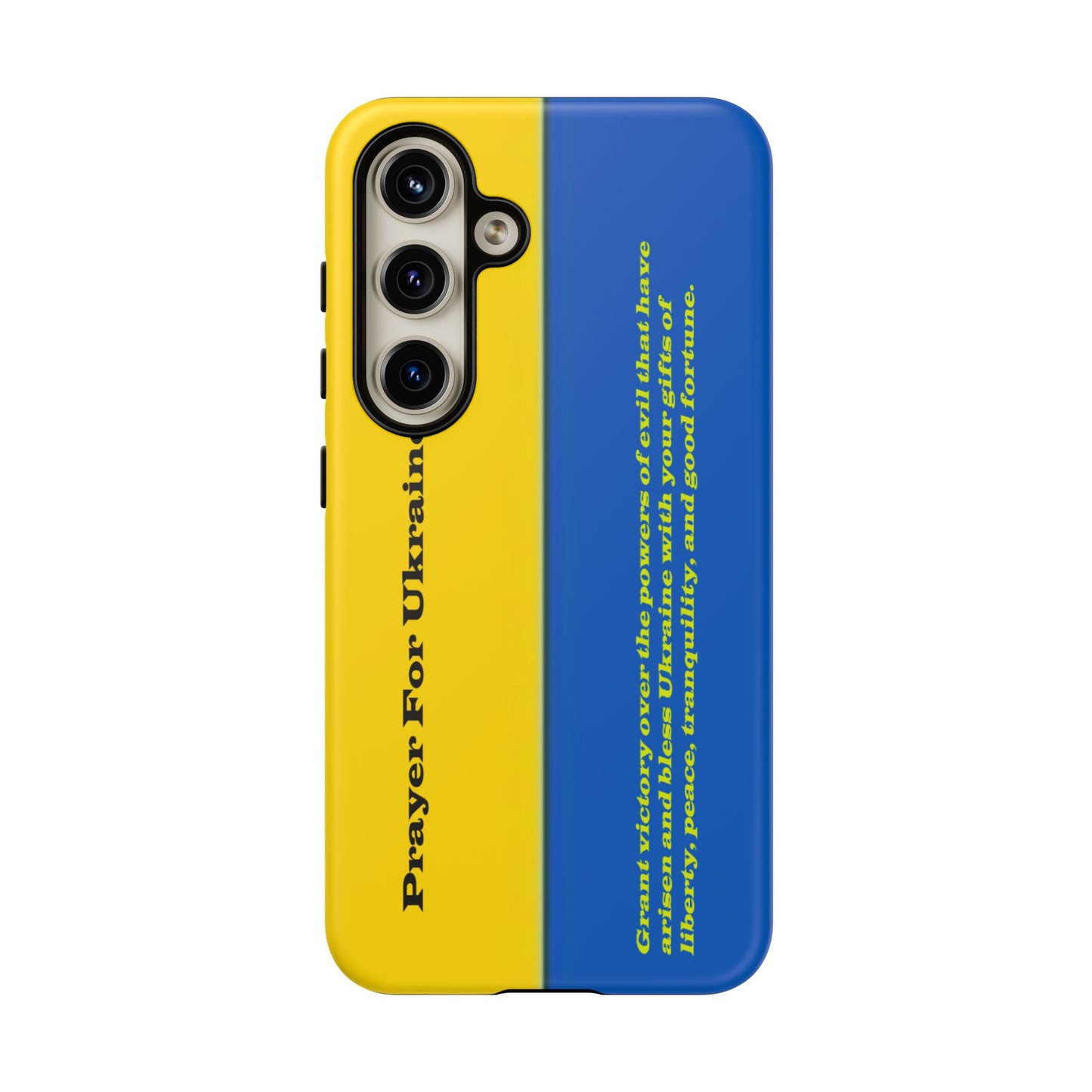 Flag of Ukraine with Prayer - Flag Phone Cases