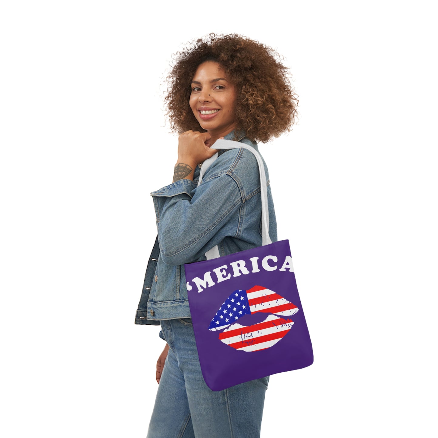 America - Canvas Tote Bag, 5-Color Straps