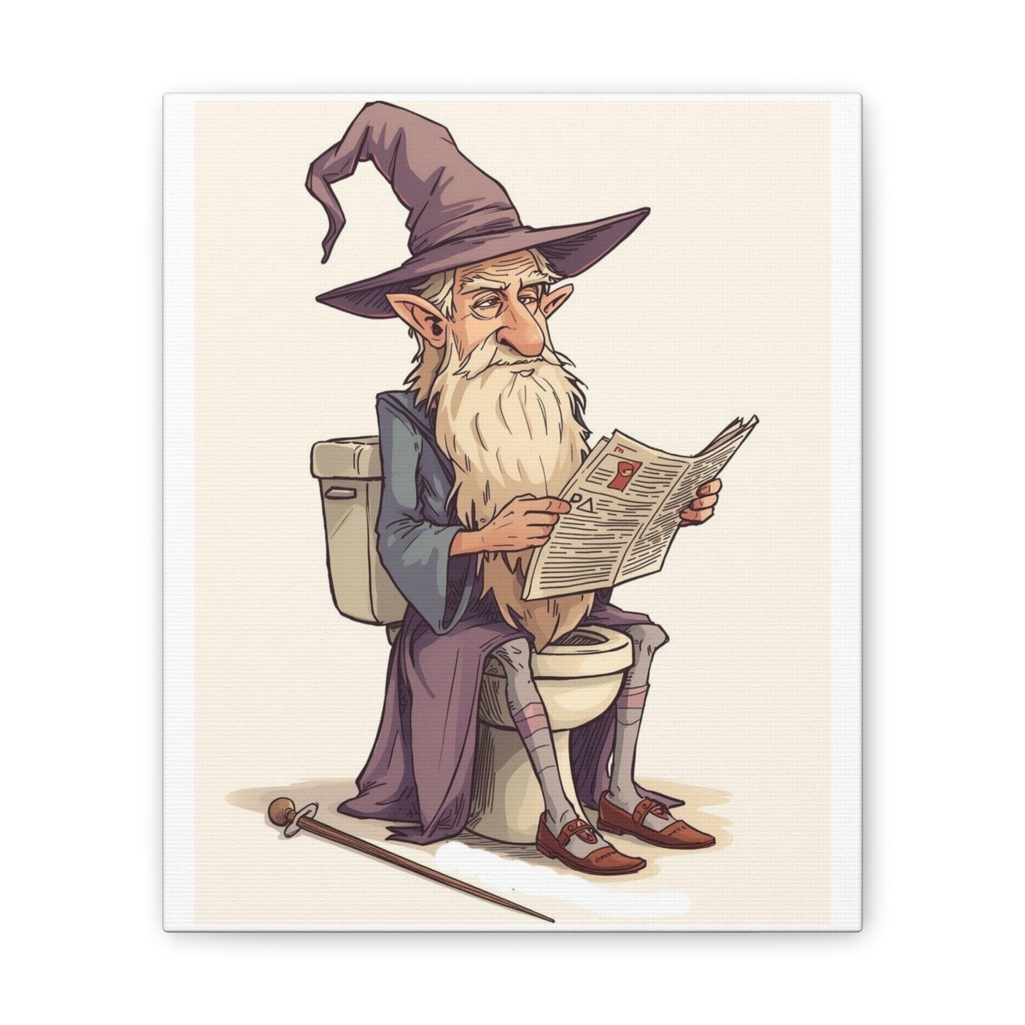 Wizard on the John - Canvas Stretched, 0.75" - Wall Art 2026 - Bathroom Humor
