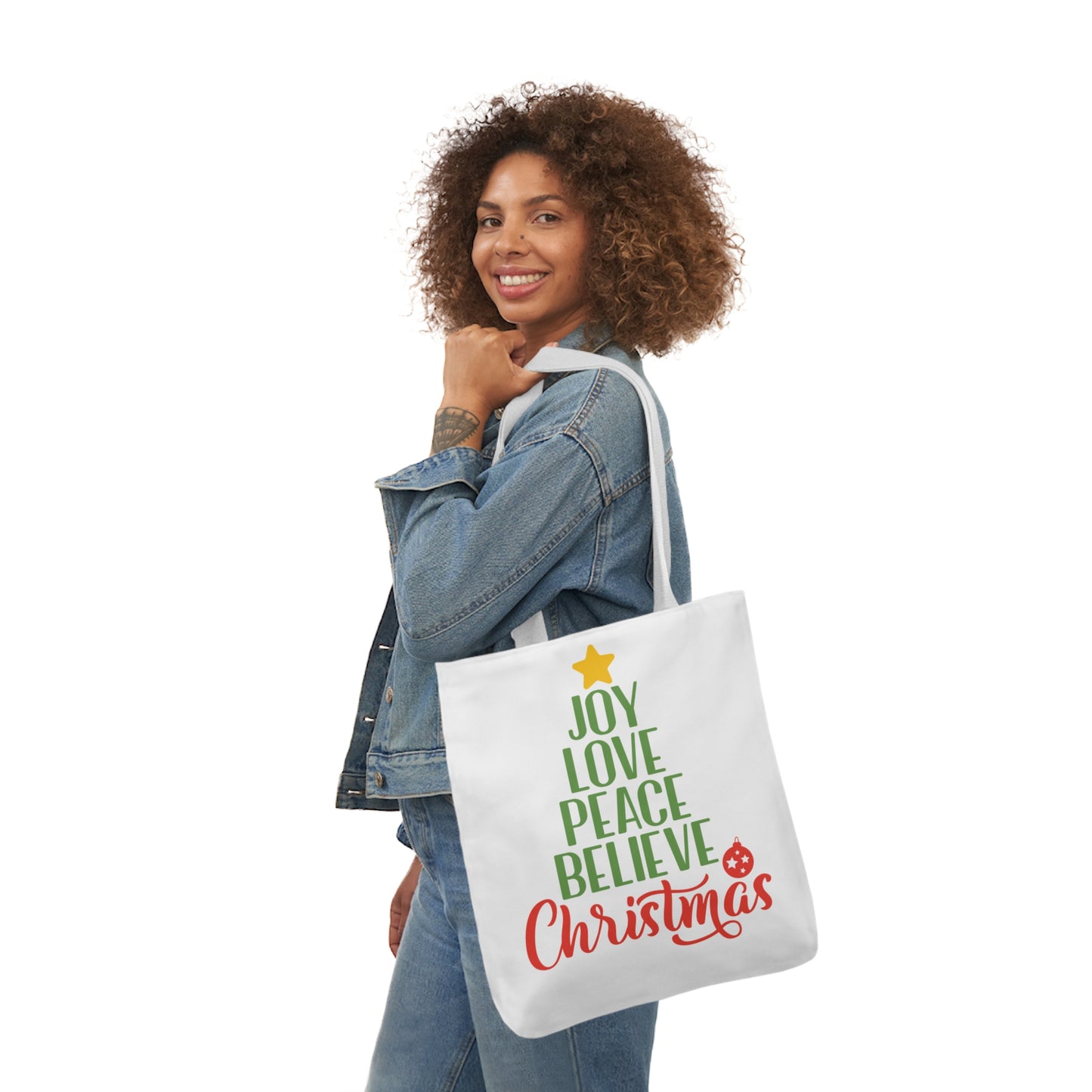 Love - Canvas Tote Bag, 5-Color Straps - Christmas