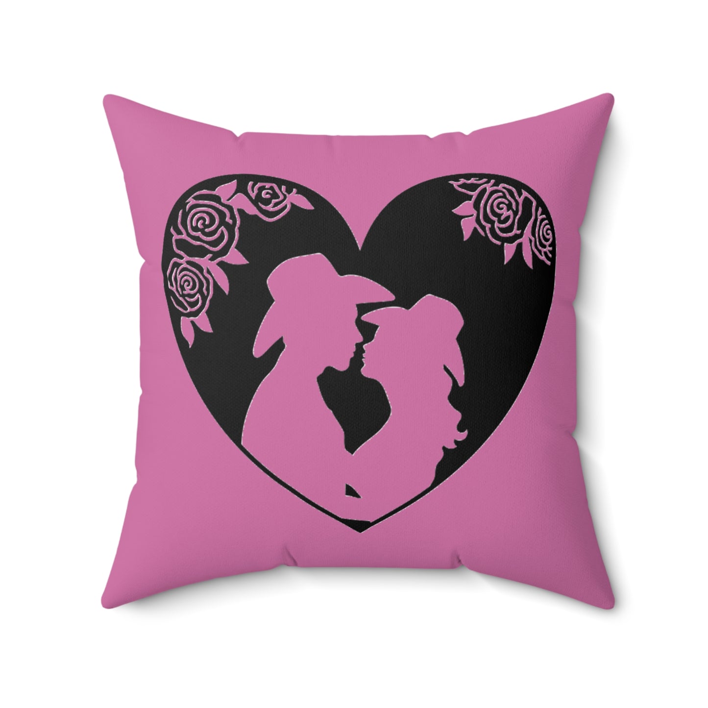 Cowboy Sweetheart - Faux Suede Square Pillow