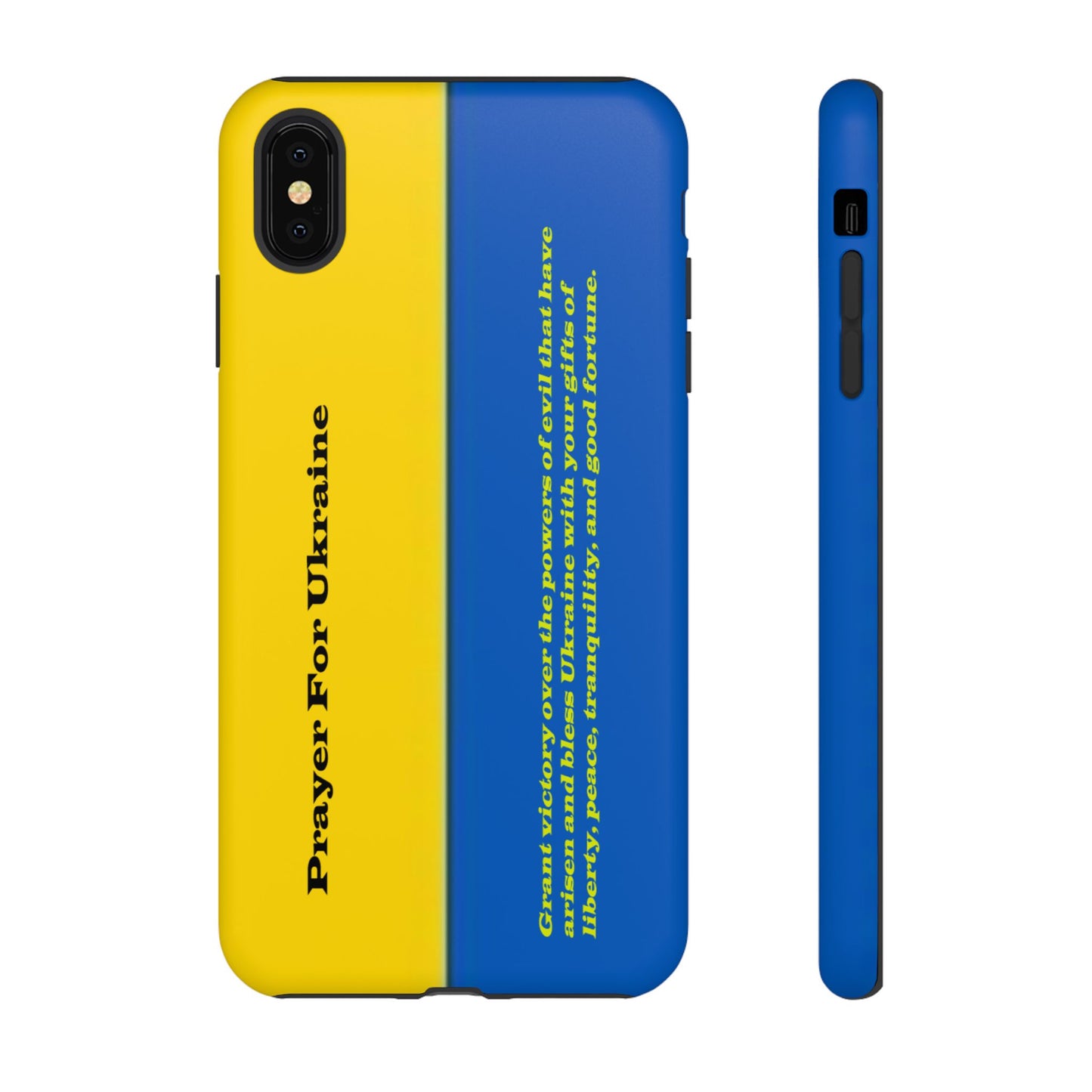 Flag of Ukraine with Prayer - Flag Phone Cases