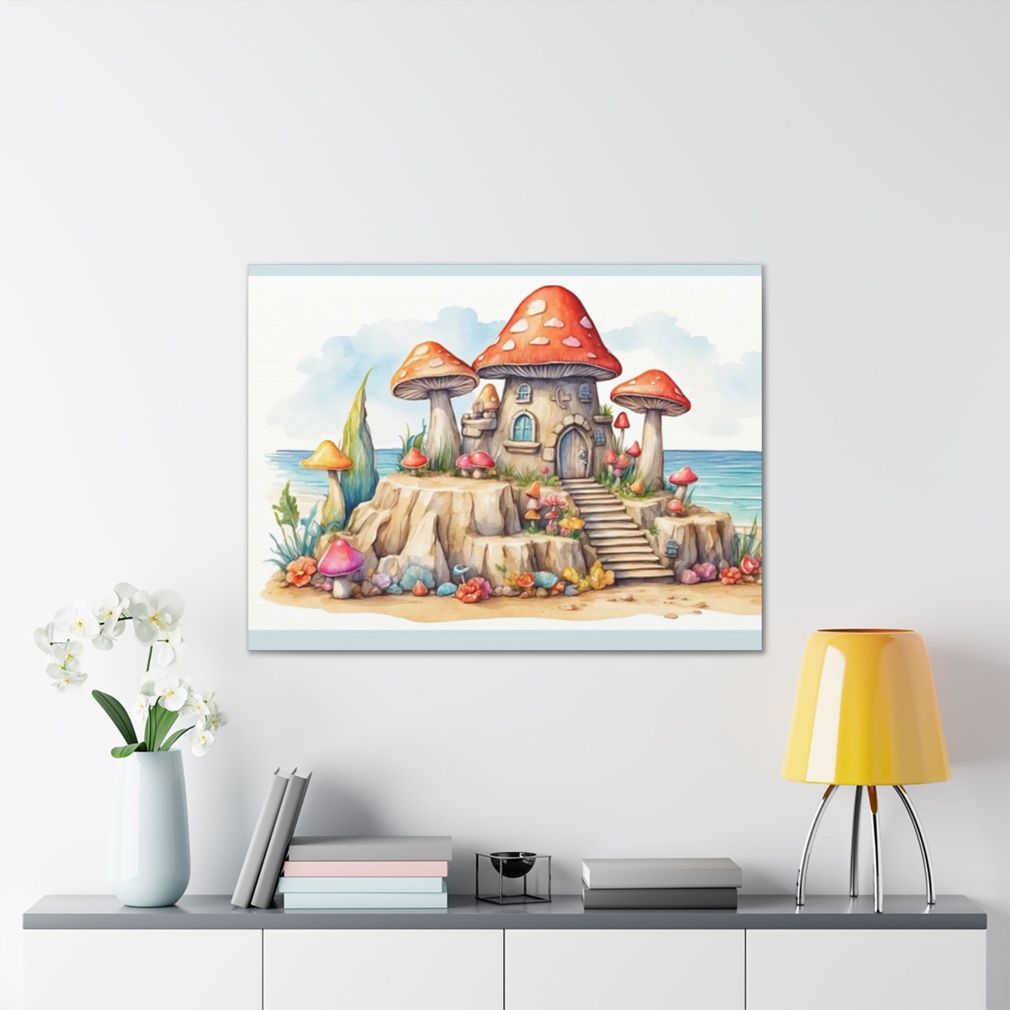 Mushroom House - Canvas Stretched, 0.75"