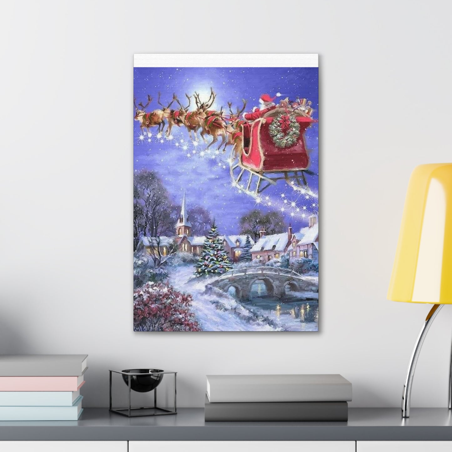 Santa's Coming - Canvas Stretched, 0.75" Christmas