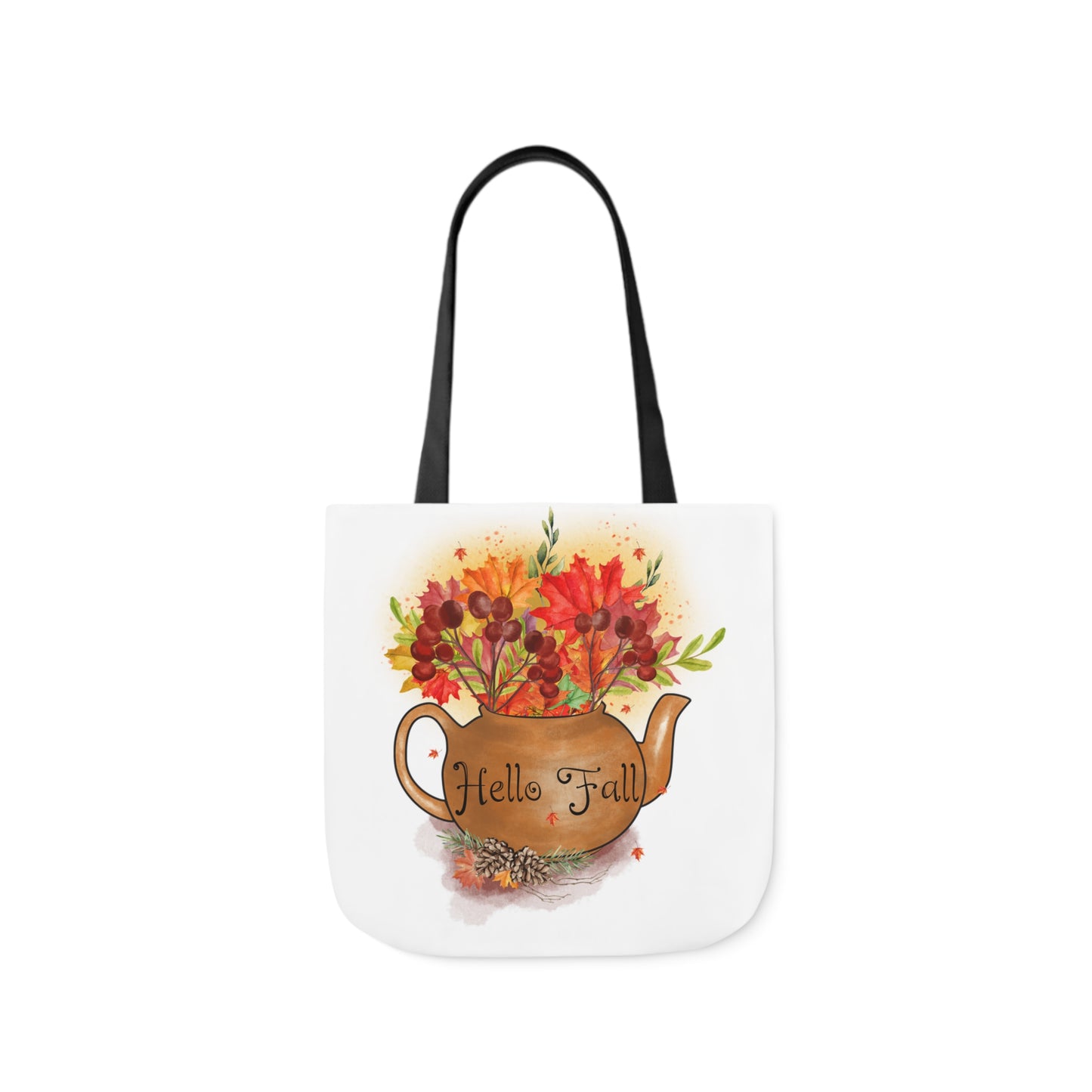 Hello Fall - Canvas Tote Bag, 5-Color Straps