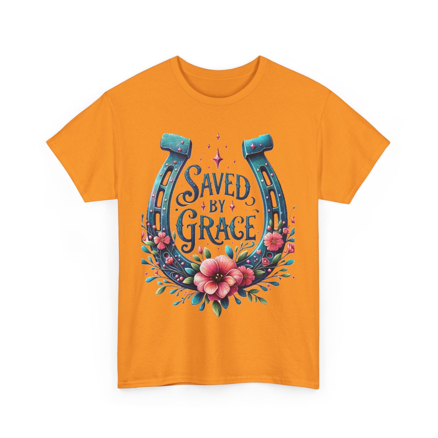 Saved by Grace - Unisex Heavy Cotton Tee - Easter - Mother's Day - Father's Day