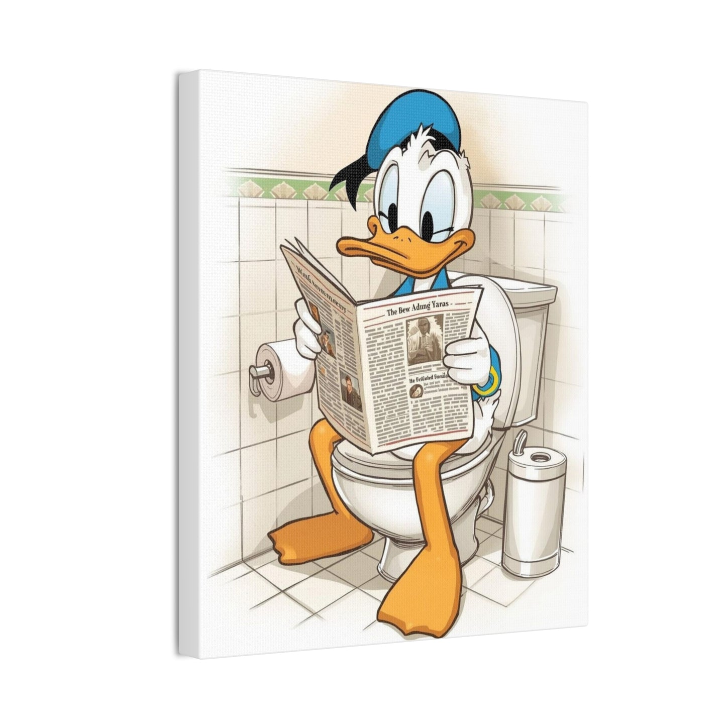 Duck in the Library - Canvas Stretched, 0.75 - Wall Art 2026 - Bathroom Humor"