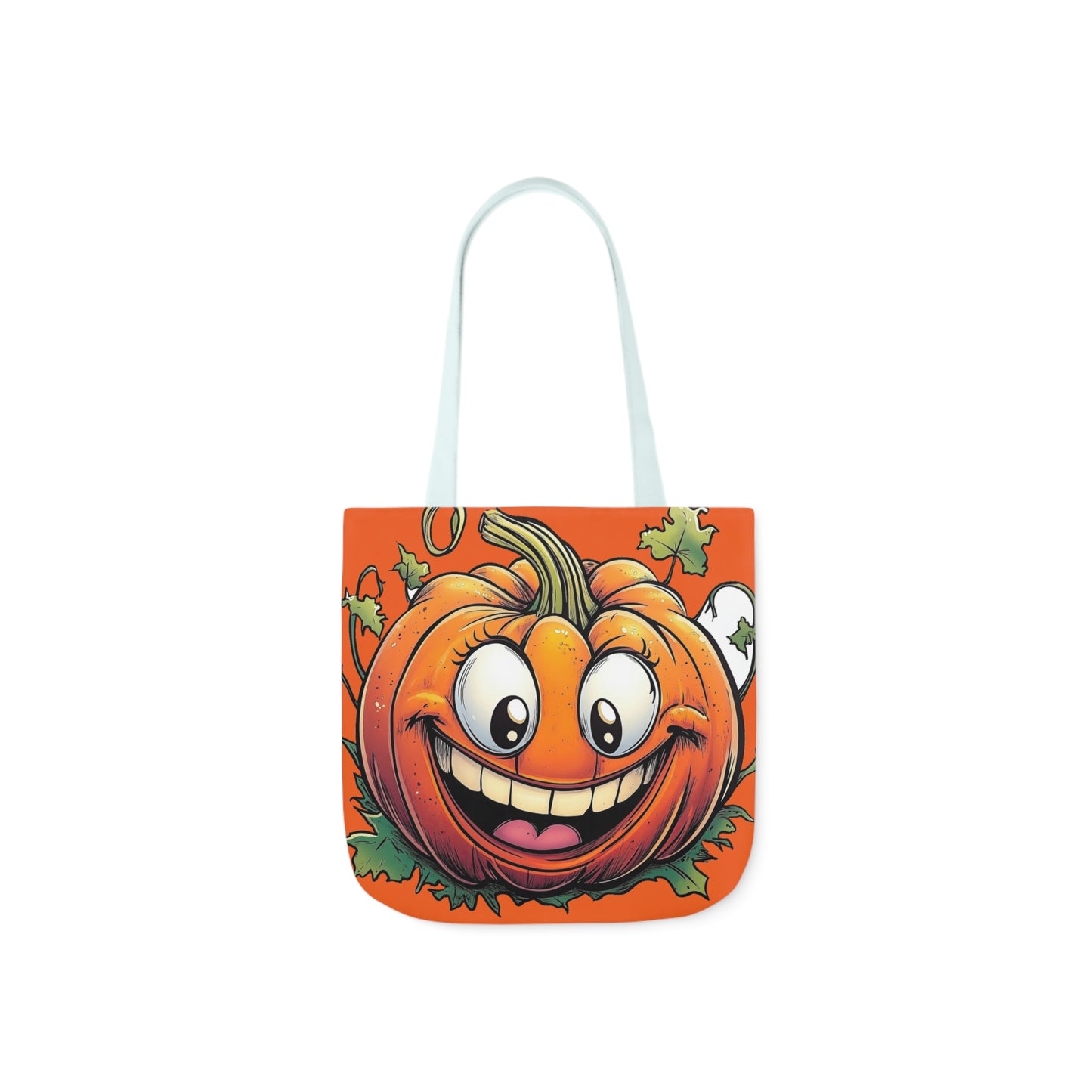 Happy Pumpkin - Canvas Tote Bag, 5-Color Straps - Halloween