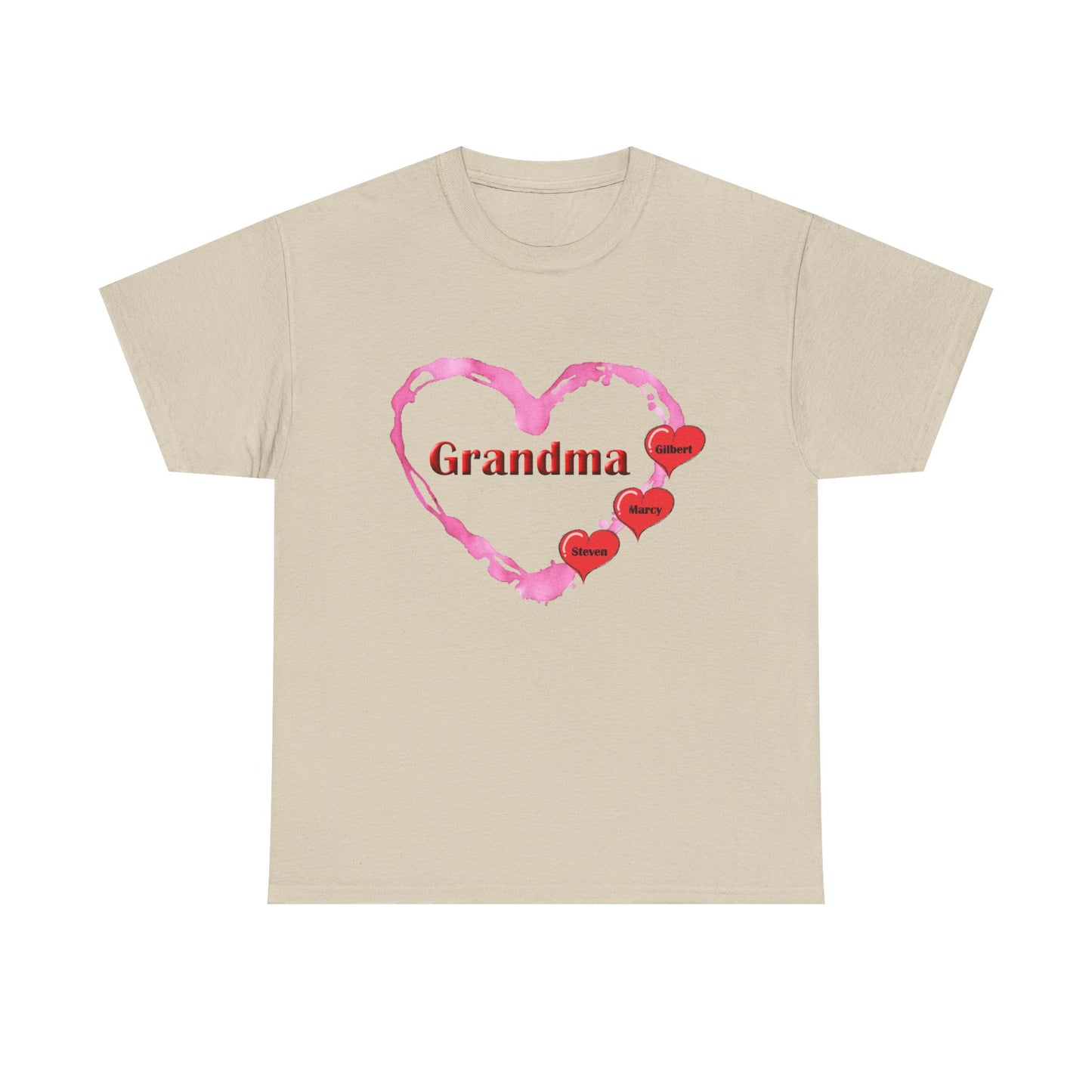 Grandma Love - Personalized - Unisex Heavy Cotton T-Shirt Mother's Day