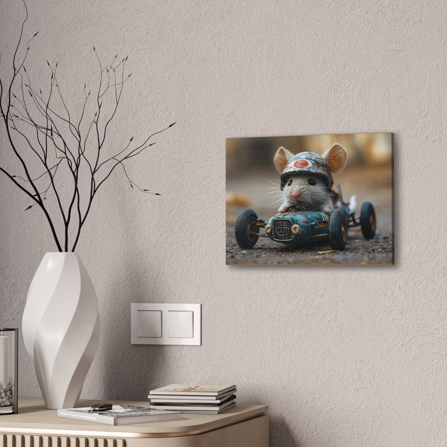 Mouse Racer - Canvas Stretched, 0.75"