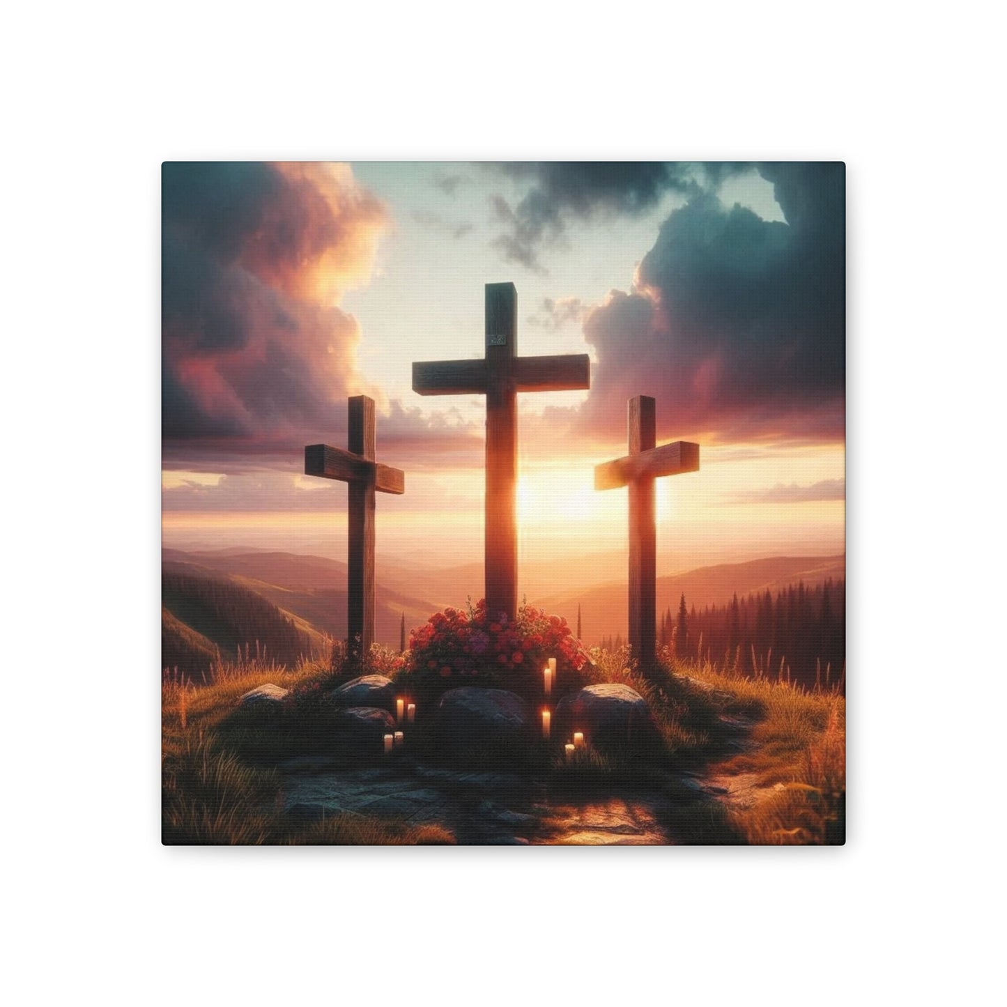 aa-Calvary -  Canvas Stretched, 0.75" - Father's Day - Mother's Day - Easter