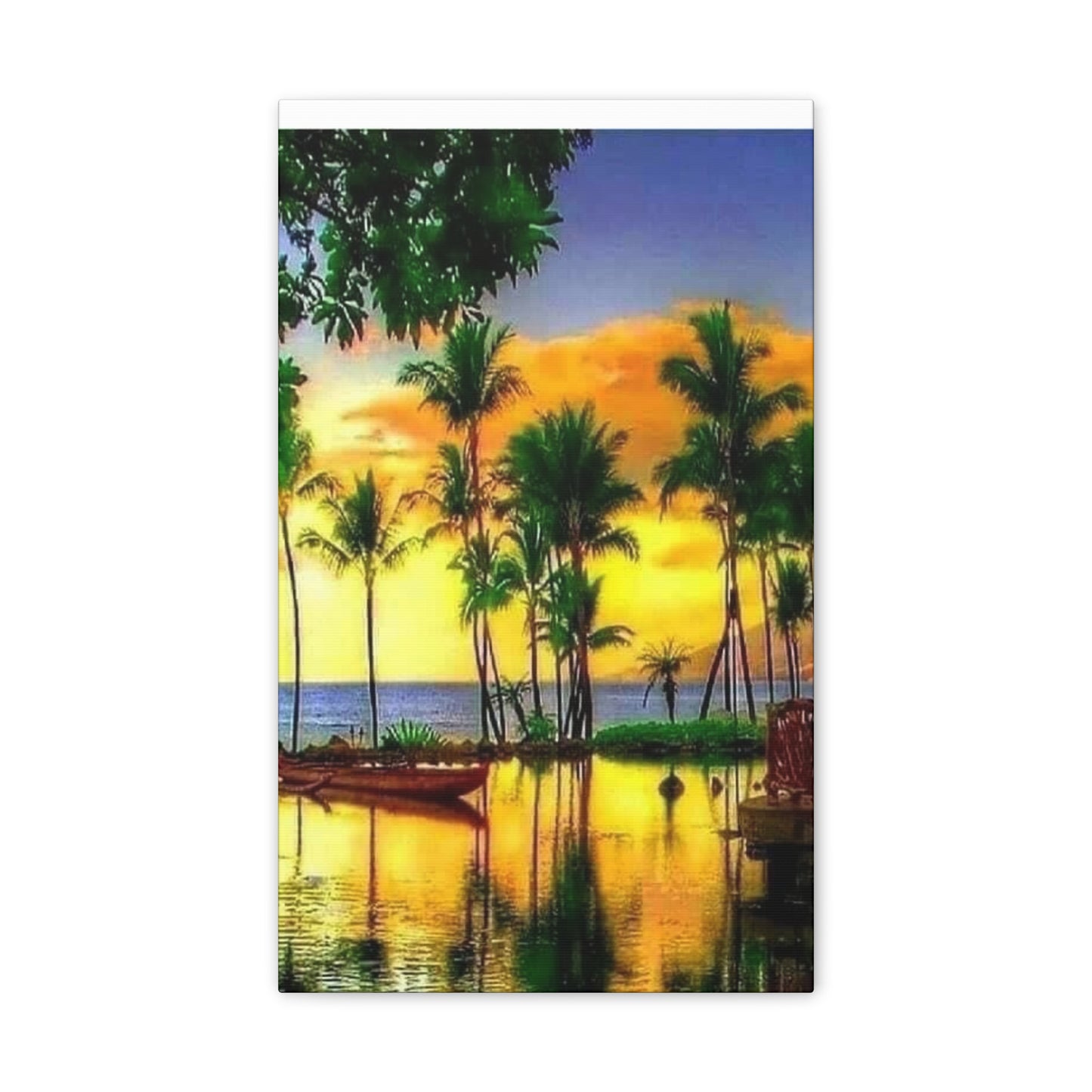 Island Lagoon - Canvas Stretched, 0.75"