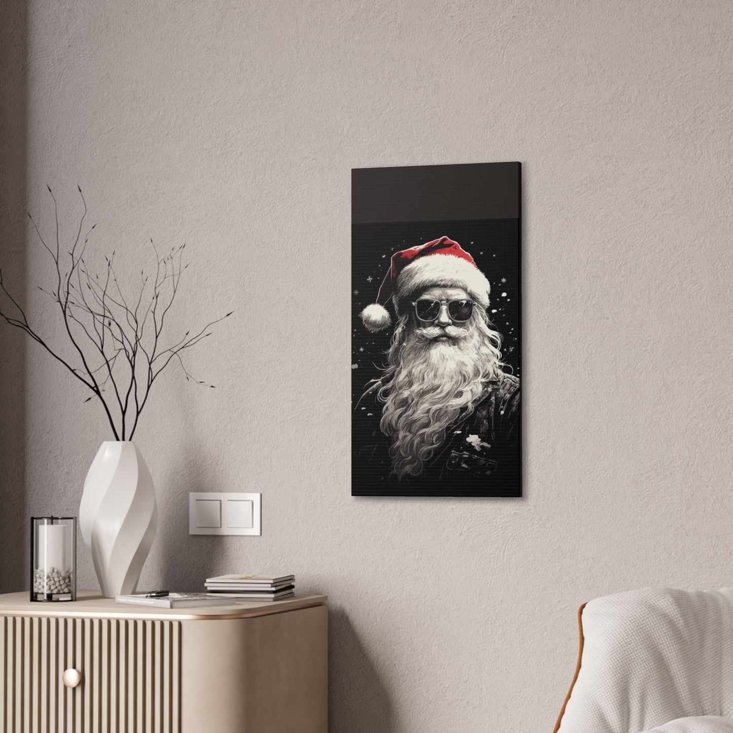 Hip Santa - Canvas Stretched, 0.75" - Christmas