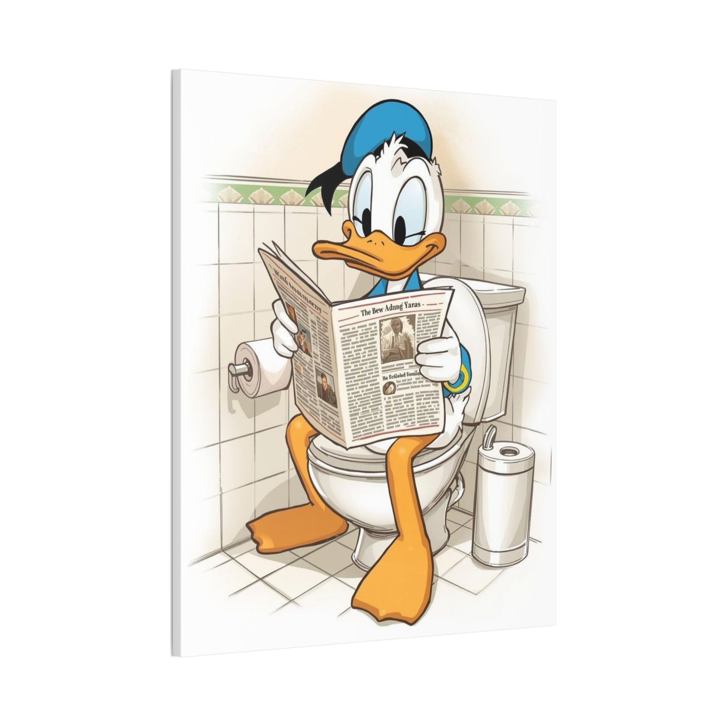 Duck in the Library - Canvas Stretched, 0.75 - Wall Art 2026 - Bathroom Humor"