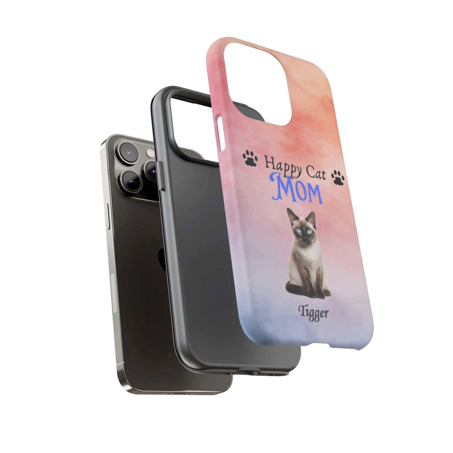 Happy Cat Mom - Personalized - Whimsical Phone Cases - Mother's Day