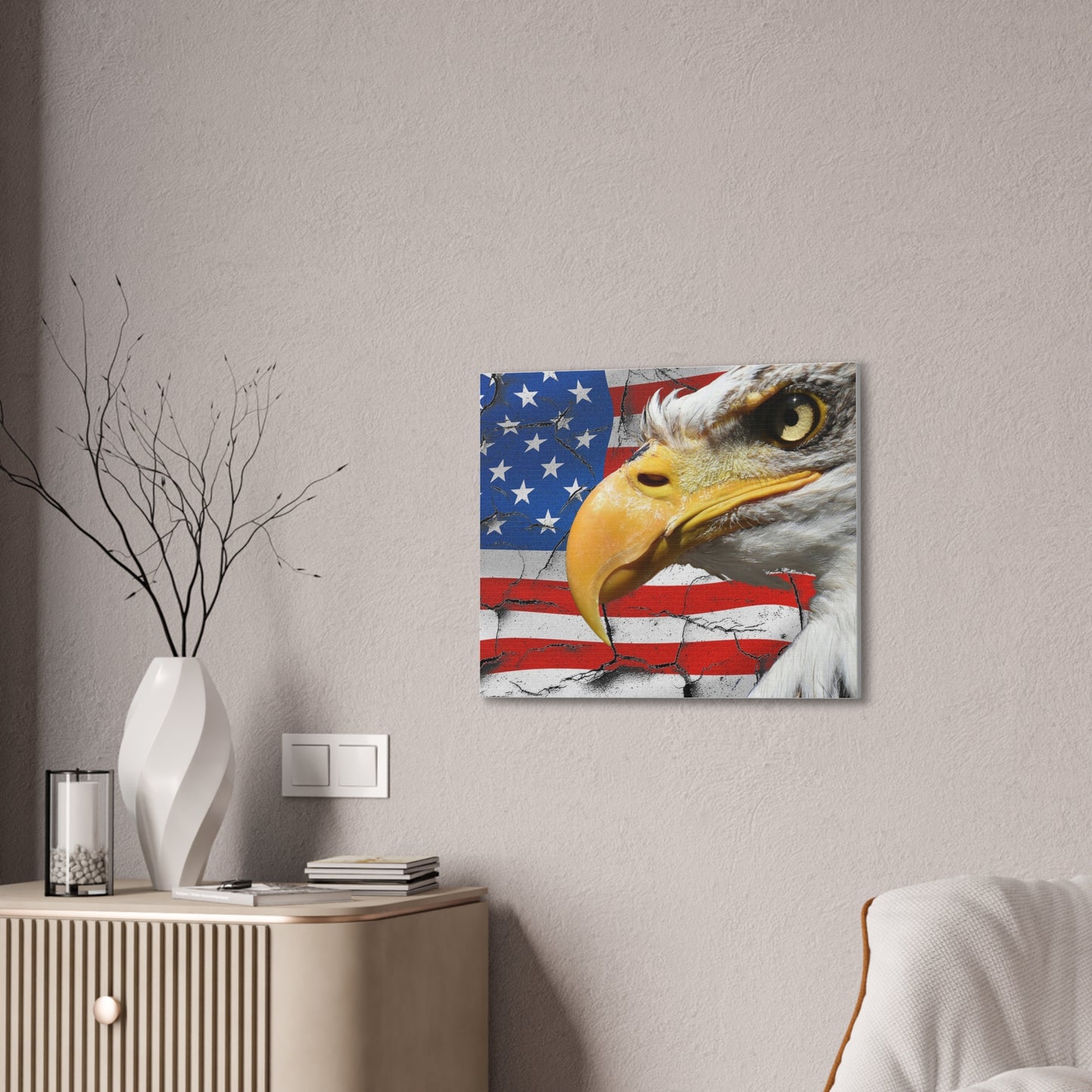 American Eagle - Canvas Stretched, 0.75" -  Military