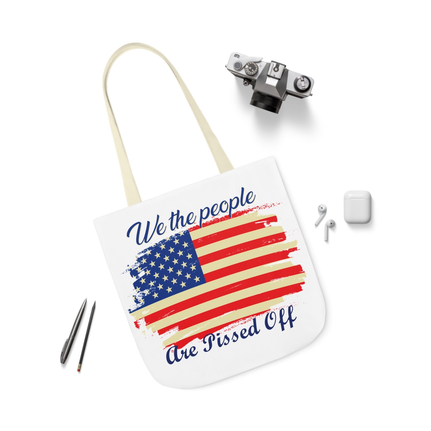 We the People - Canvas Tote Bag, 5-Color Straps - Veterans - Patriotic