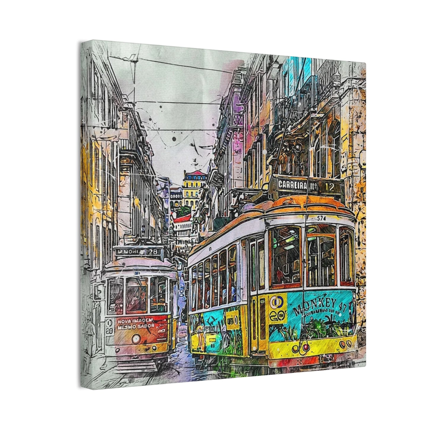 Street Cars - Canvas Stretched, 0.75"