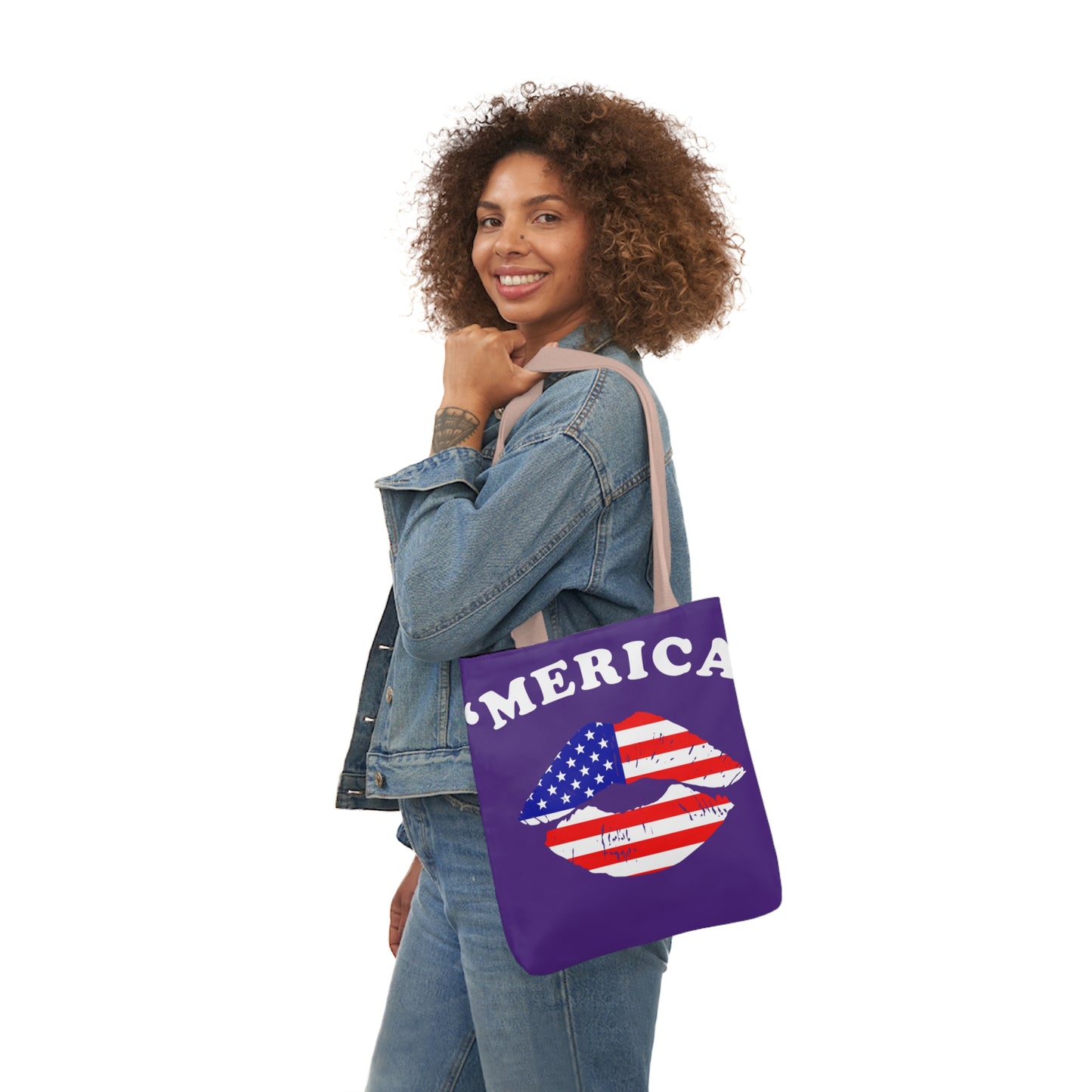 America - Canvas Tote Bag, 5-Color Straps