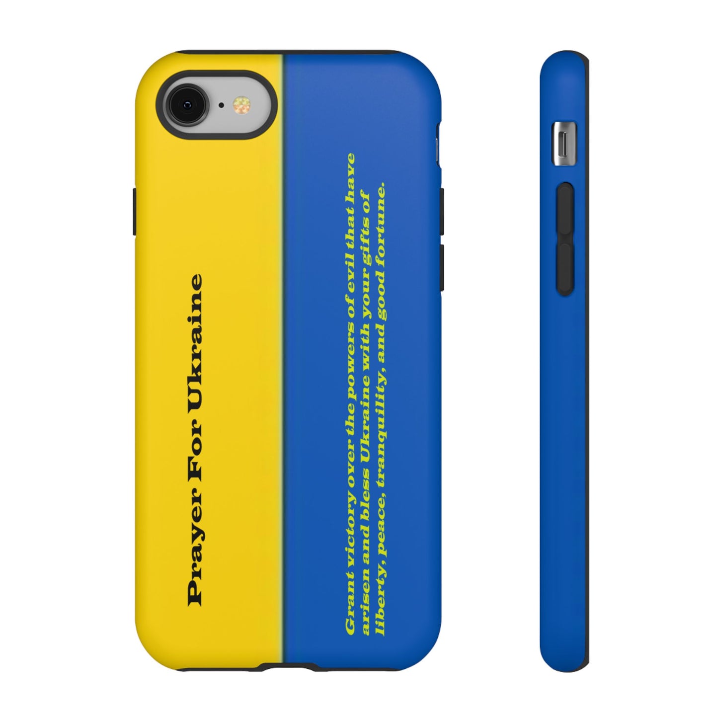 Flag of Ukraine with Prayer - Flag Phone Cases