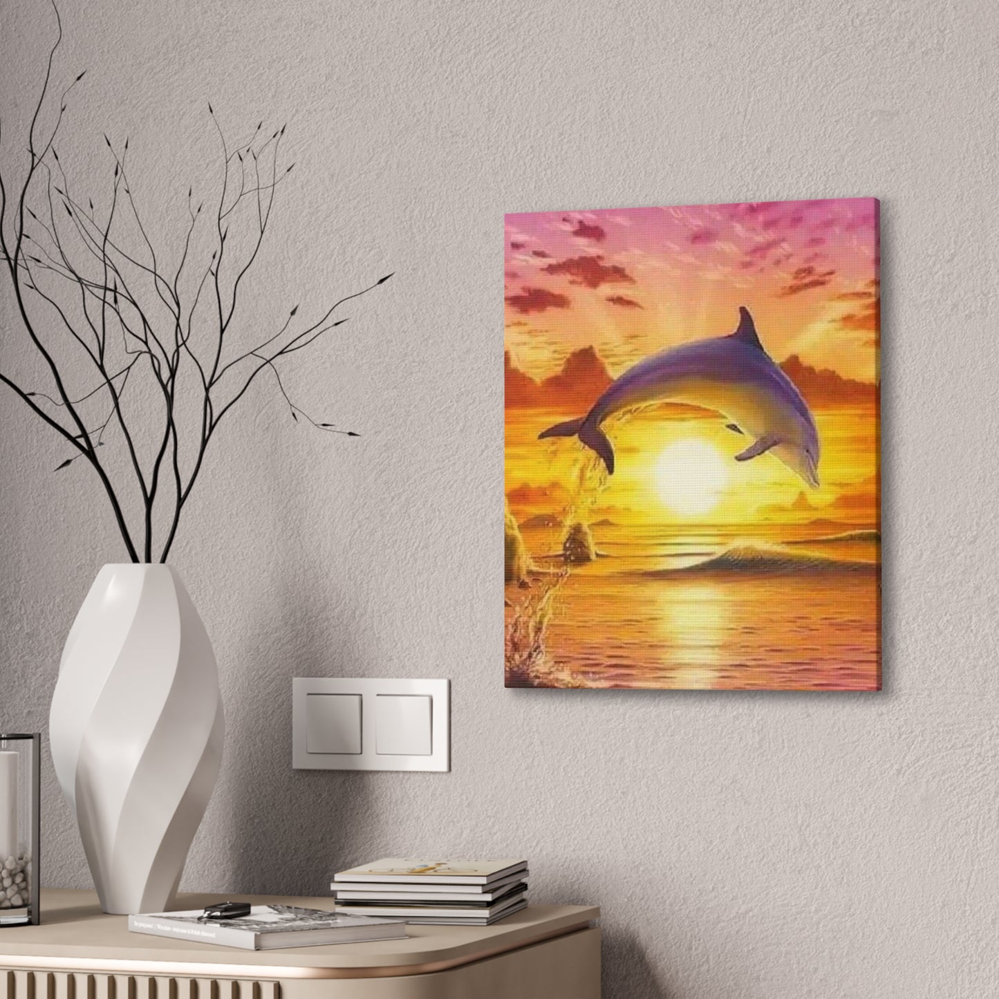 Dolphin - Canvas Stretched, 0.75"