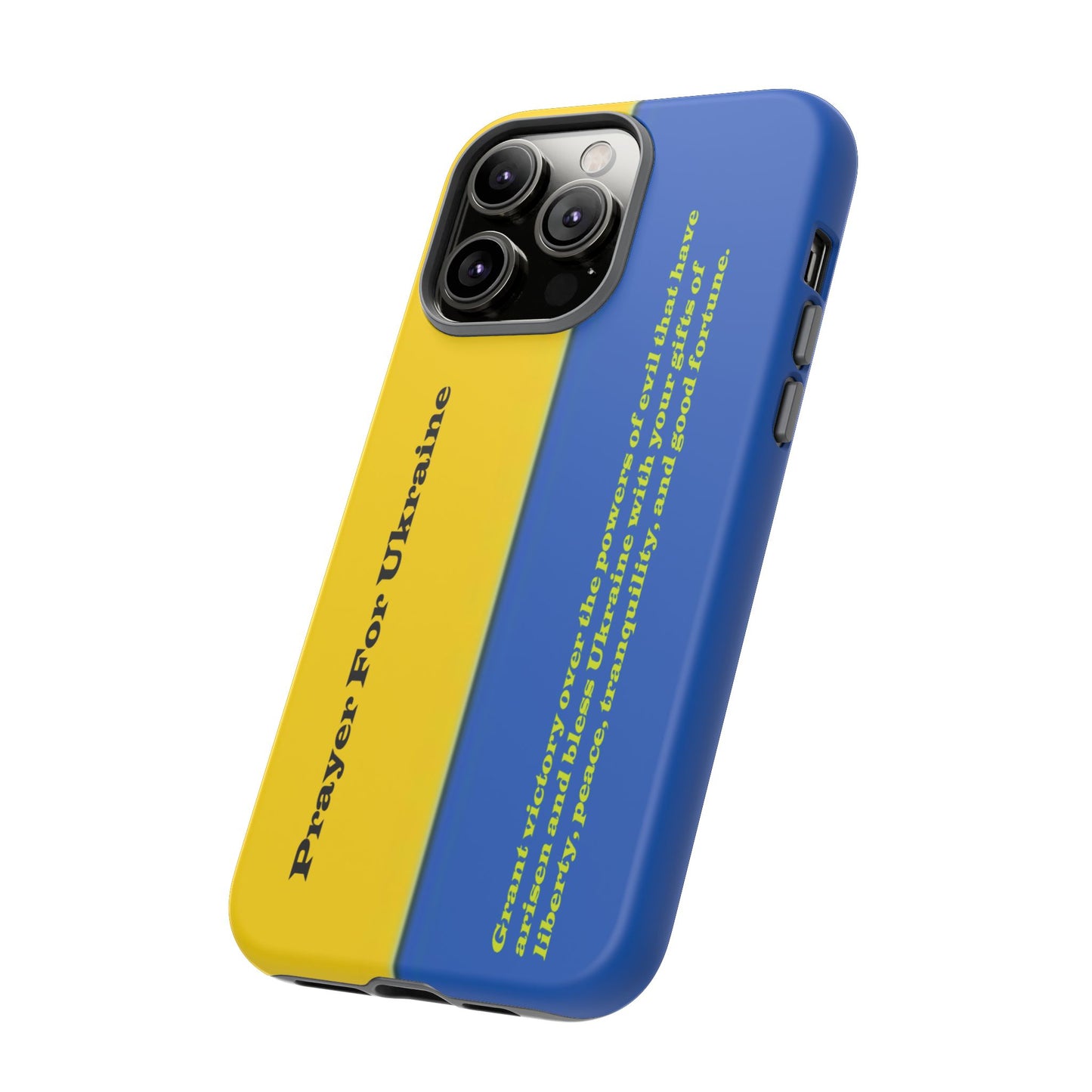 Flag of Ukraine with Prayer - Flag Phone Cases