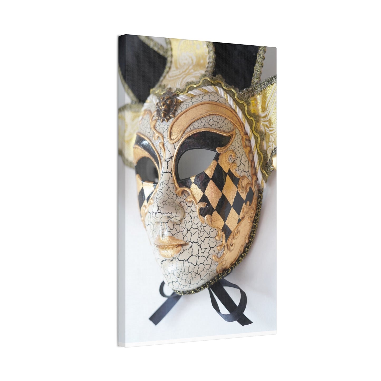 Gold and Silver Mask - Canvas Stretched, 0.75"