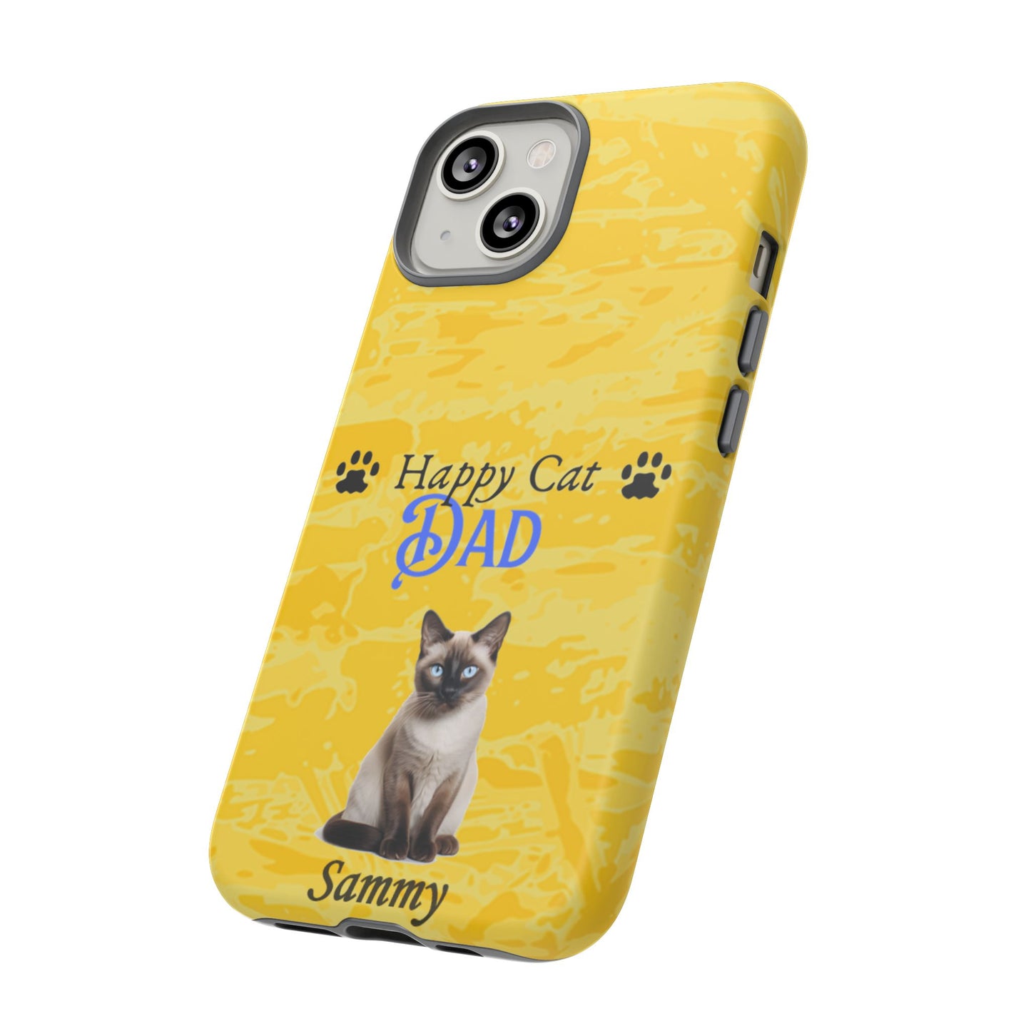 Happy Cat Dad - Personalized - Whimsical Phone Cases - Father's Day