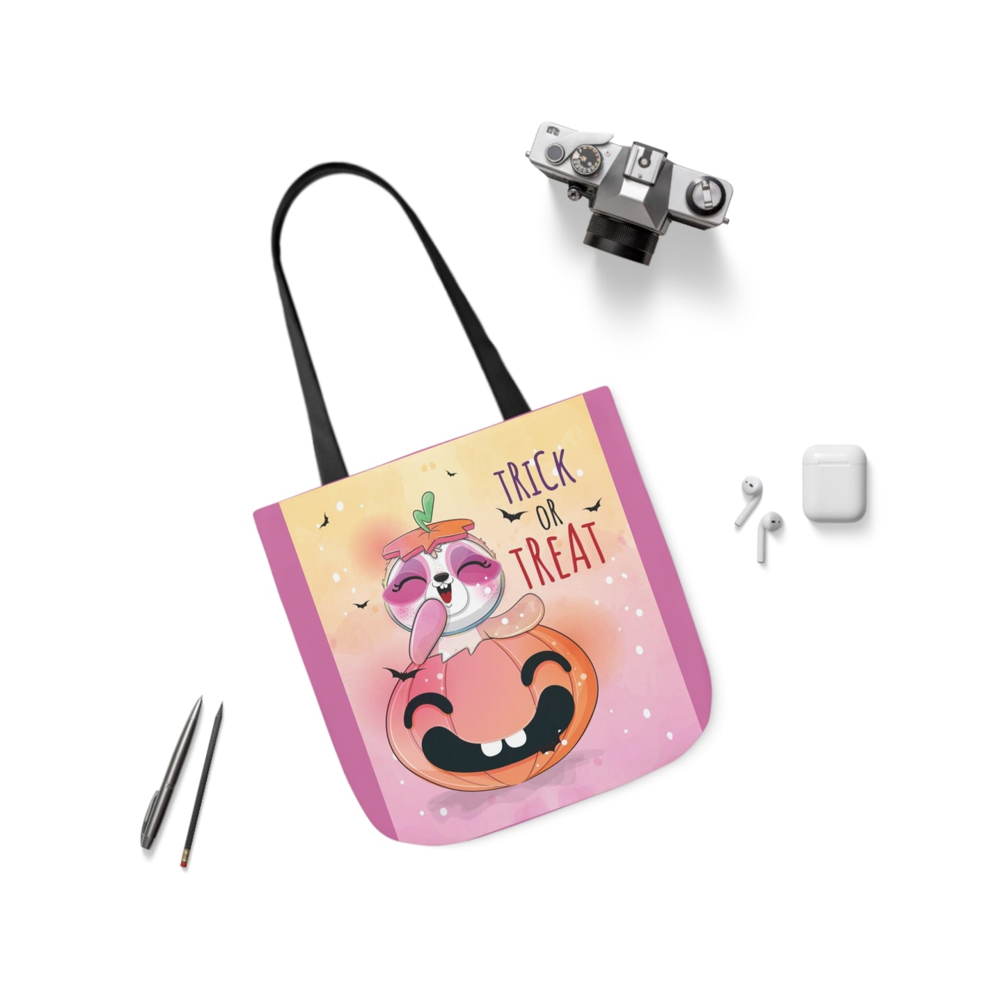 Trick or Treat - Canvas Tote Bag, 5-Color Straps - Halloween