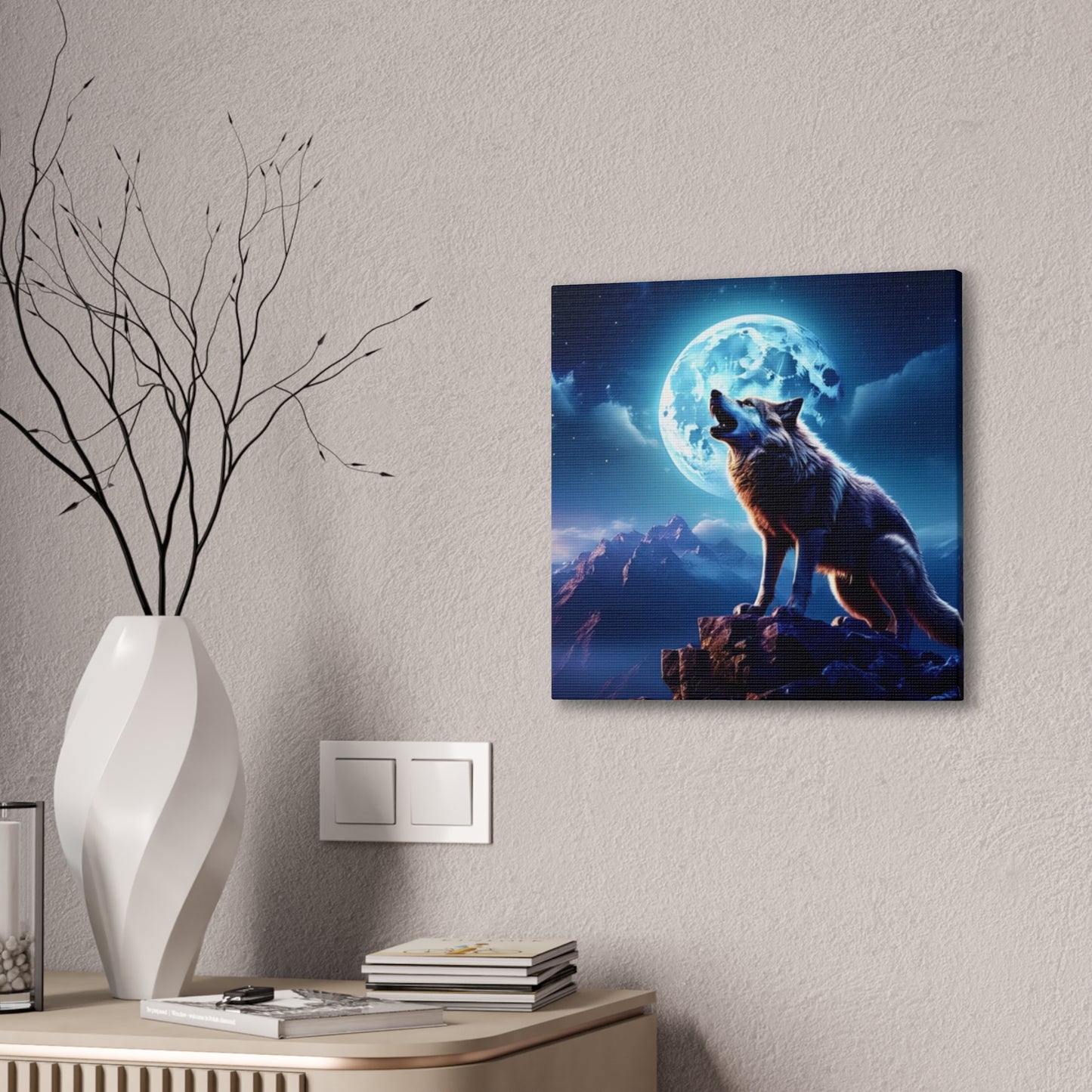 Howling Wolf - Canvas Stretched, 0.75"