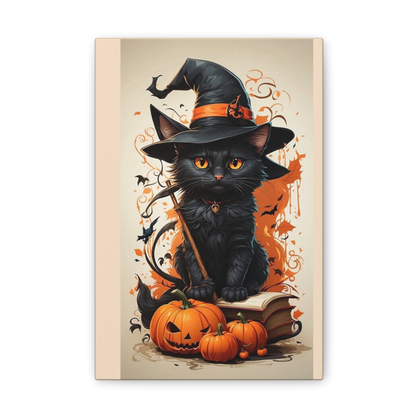 Black Cat - Canvas Stretched, 0.75" - Halloween