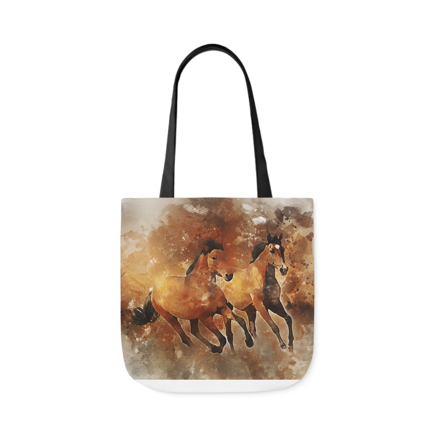 Horses - Canvas Tote Bag, 5-Color Straps