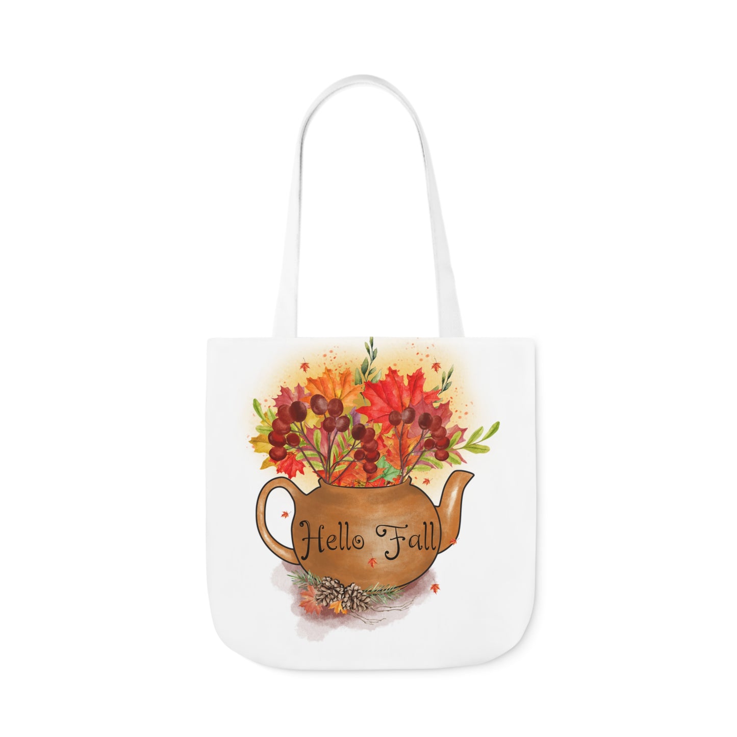 Hello Fall - Canvas Tote Bag, 5-Color Straps