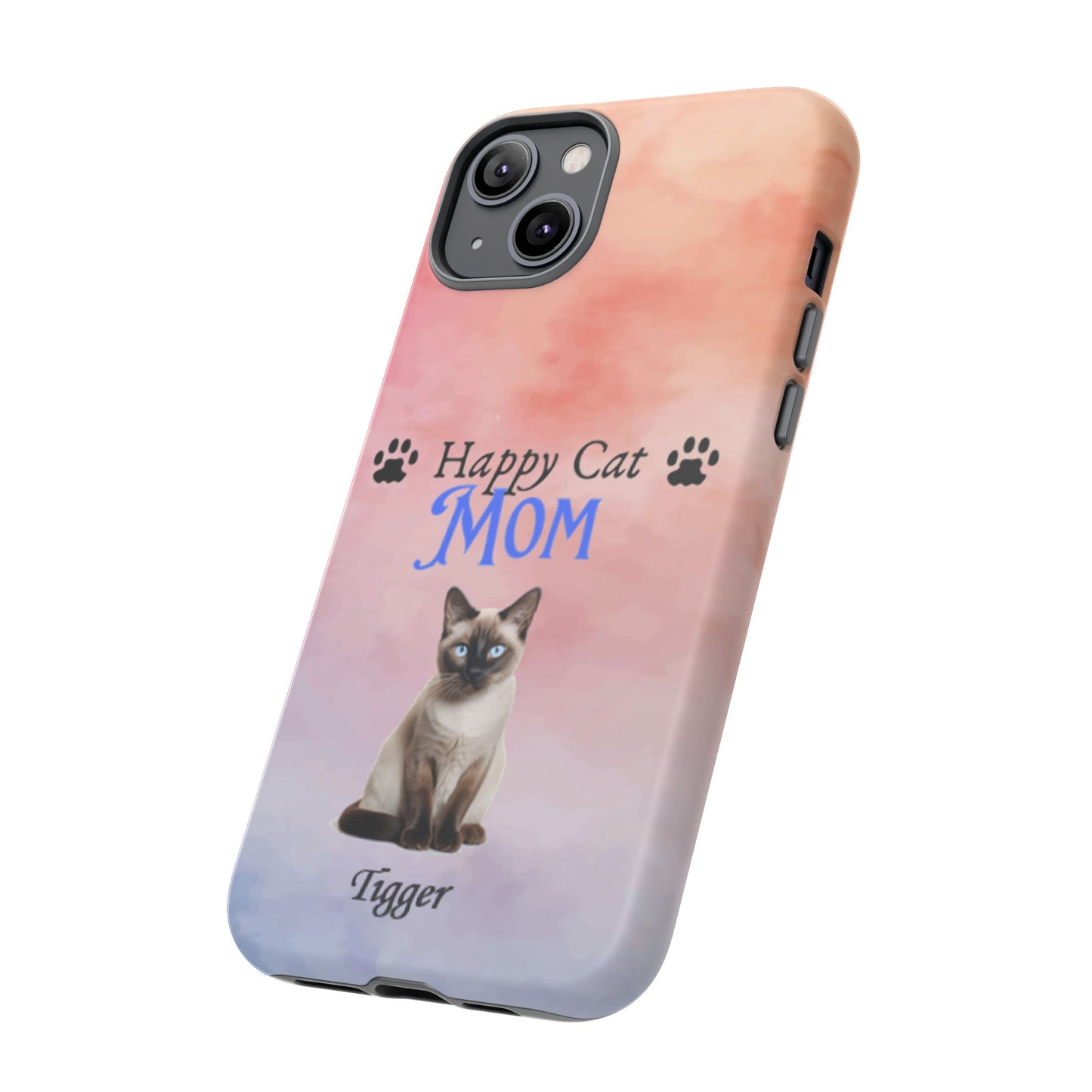 Happy Cat Mom - Personalized - Whimsical Phone Cases - Mother's Day