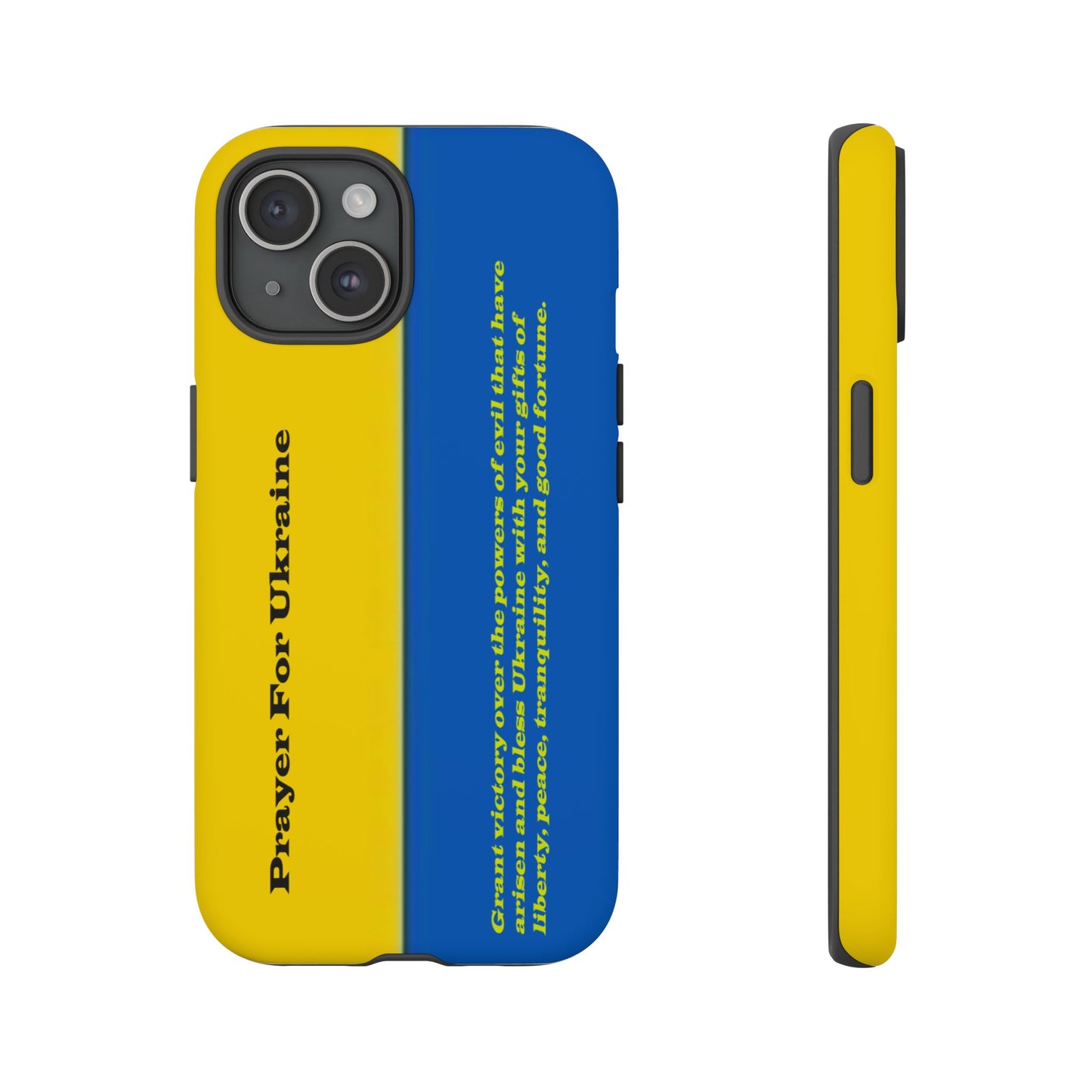 Flag of Ukraine with Prayer - Flag Phone Cases