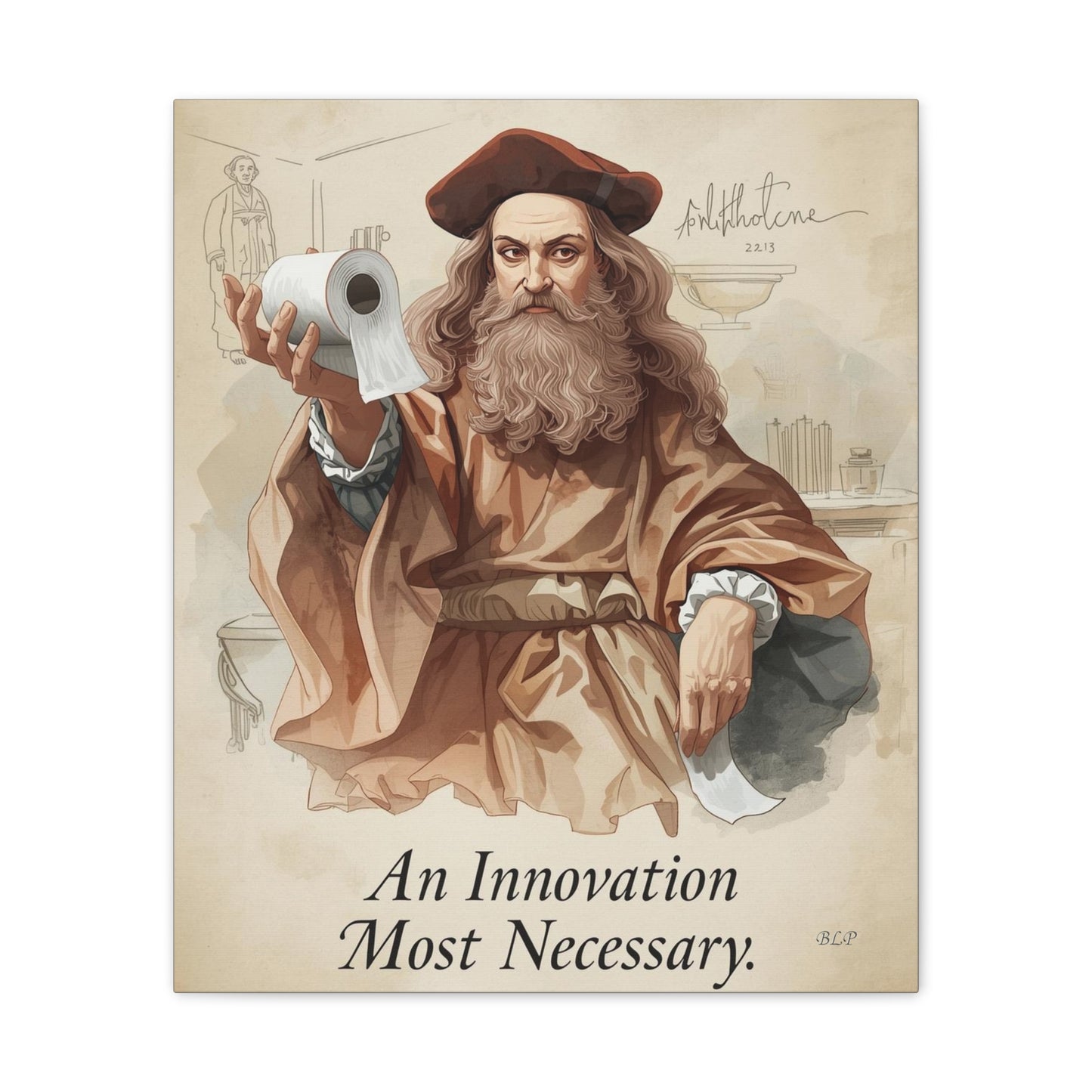Galileo - Canvas Stretched, 0.75" - 2026 Wall Art - Bathroom Humor