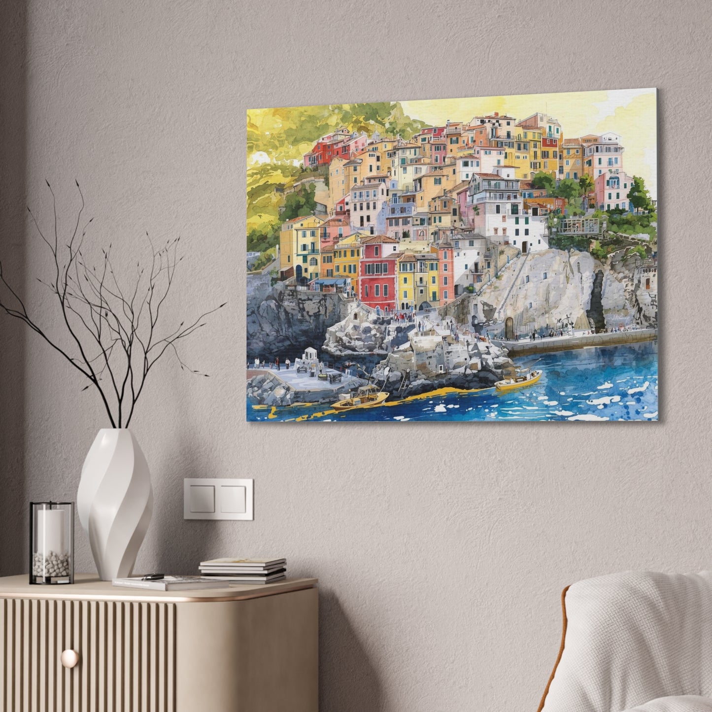 Italian Coastal City - Canvas Stretched, 0.75" - Wall Art 2026 - Scenes
