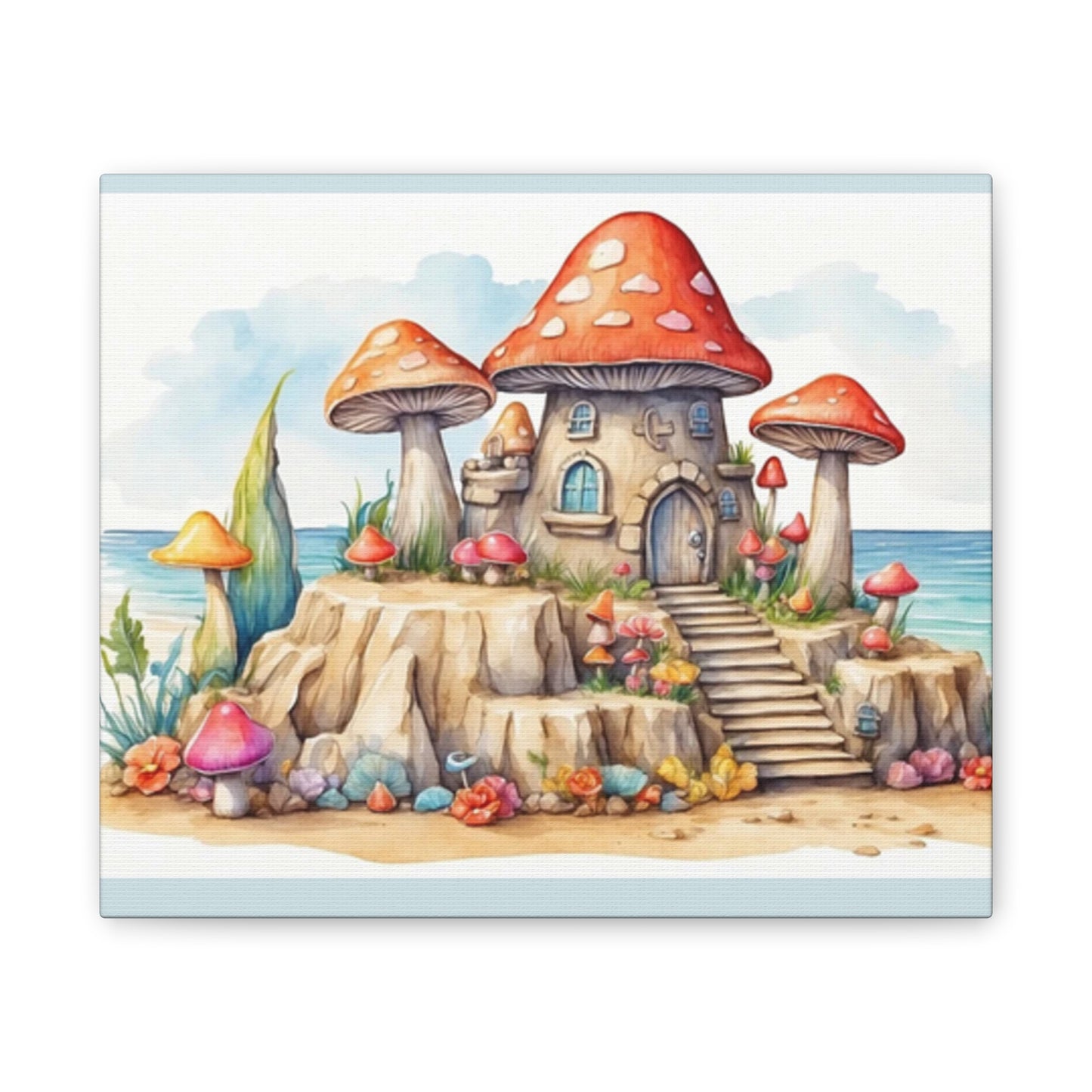 Mushroom House - Canvas Stretched, 0.75"