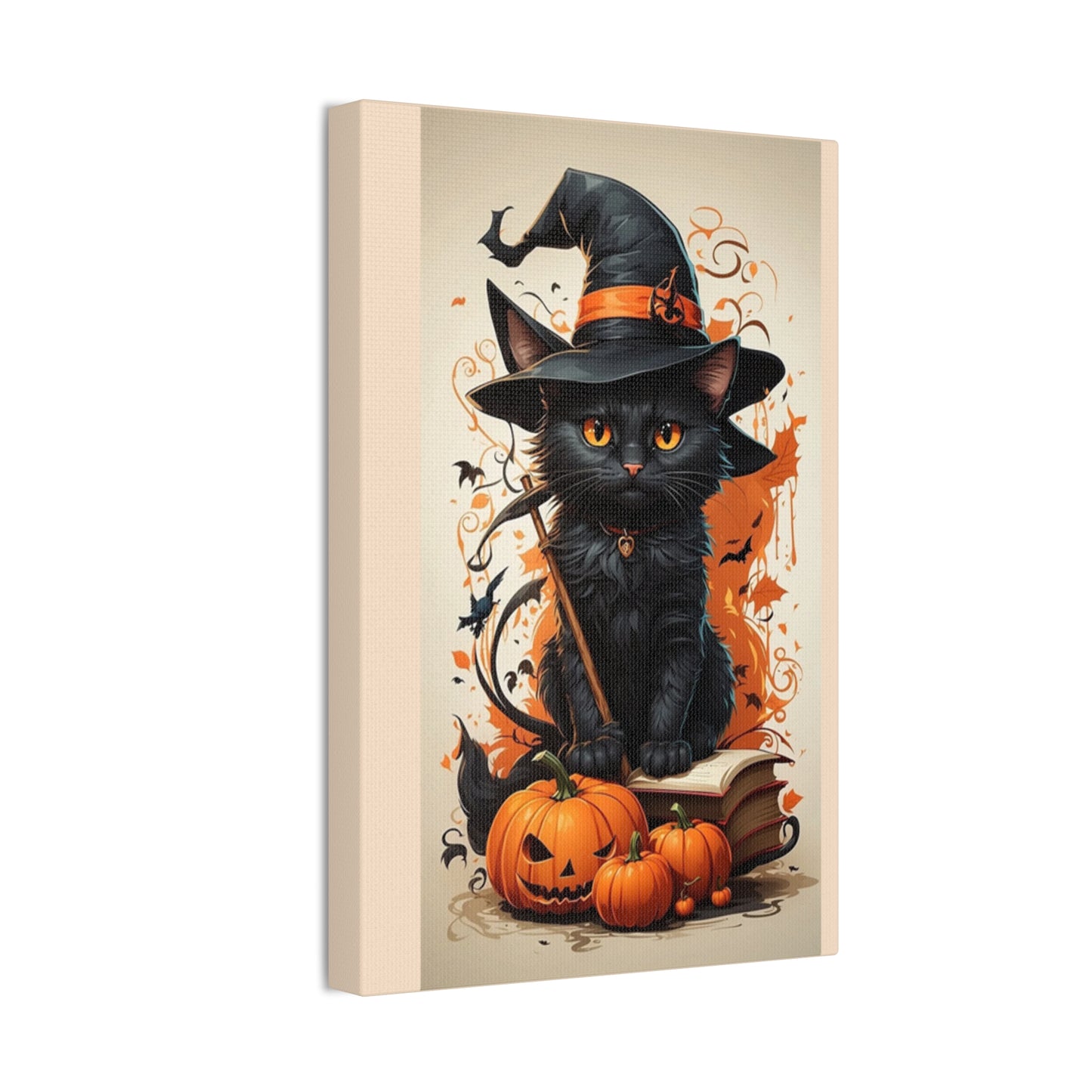 Black Cat - Canvas Stretched, 0.75" - Halloween