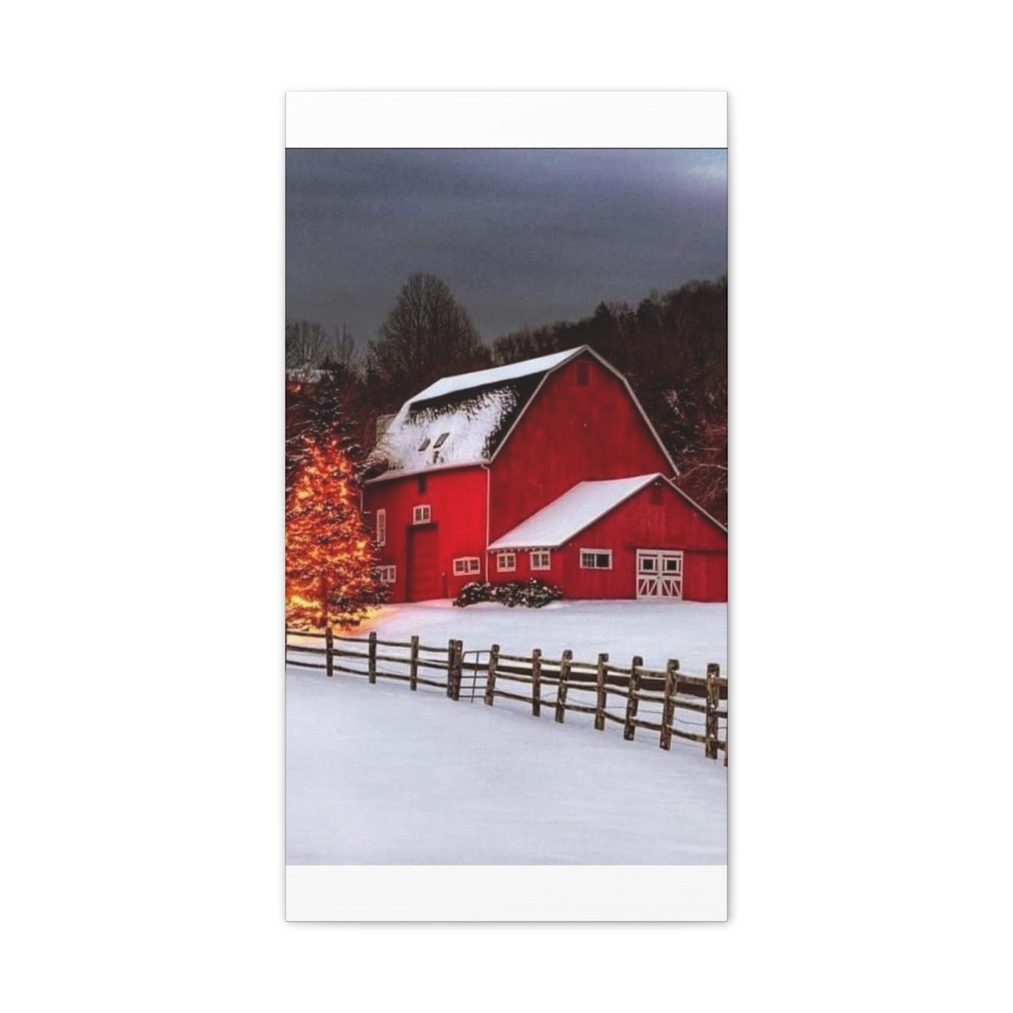 Barn in Winter - Canvas Stretched, 0.75"